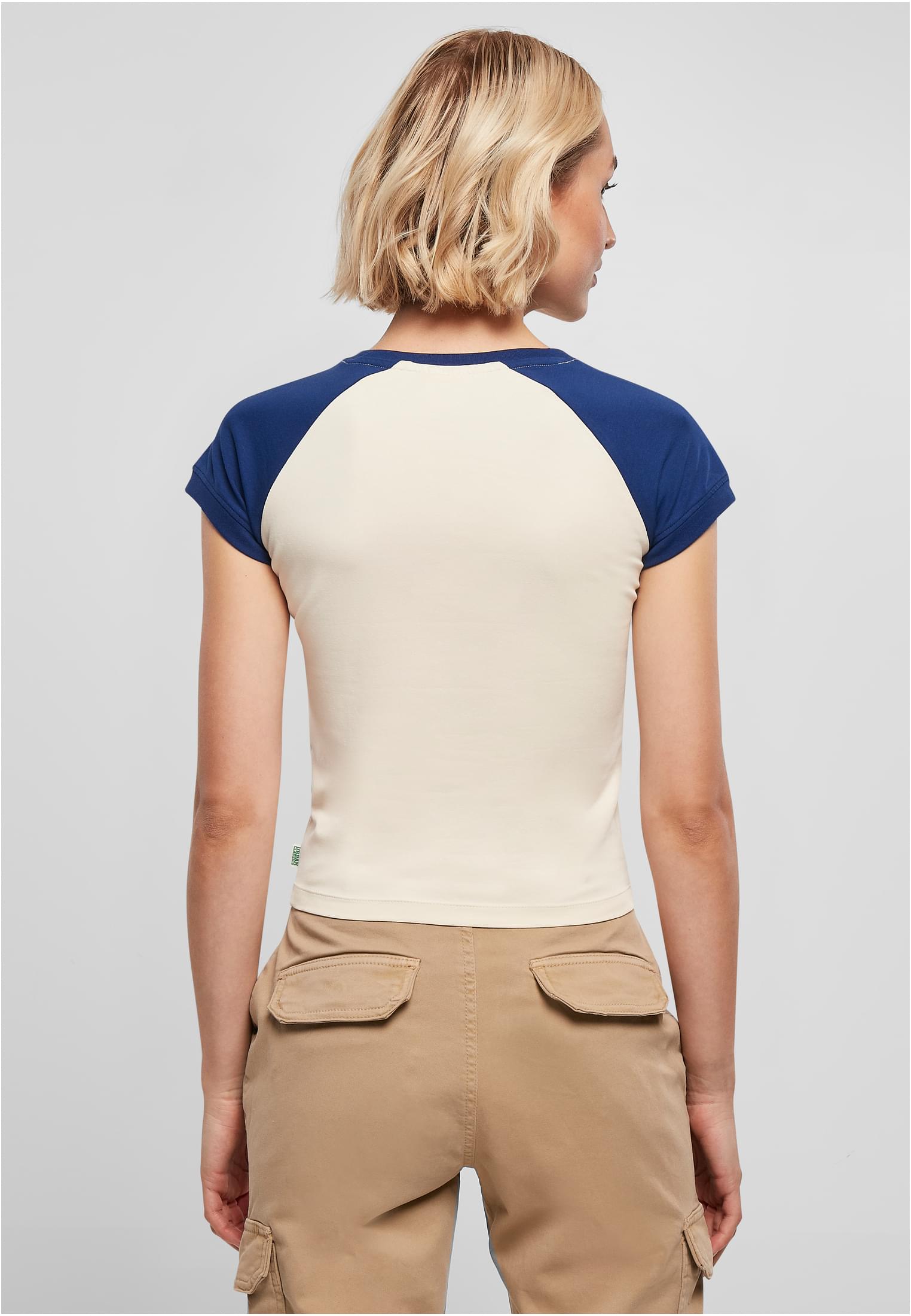 Ladies Organic Stretch Short Retro Baseball Tee whitesand/spaceblue 3XL - variant image 2