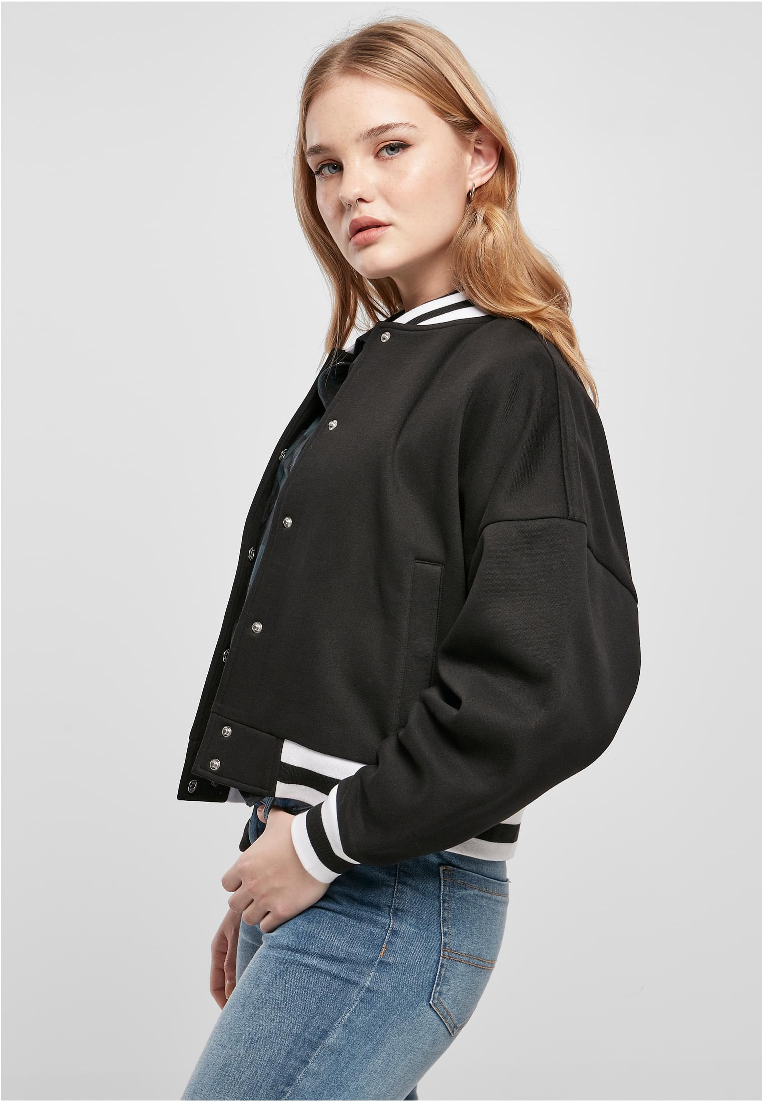 Veste universitaire ample pour femmes noire 3XL
 - variant image 1