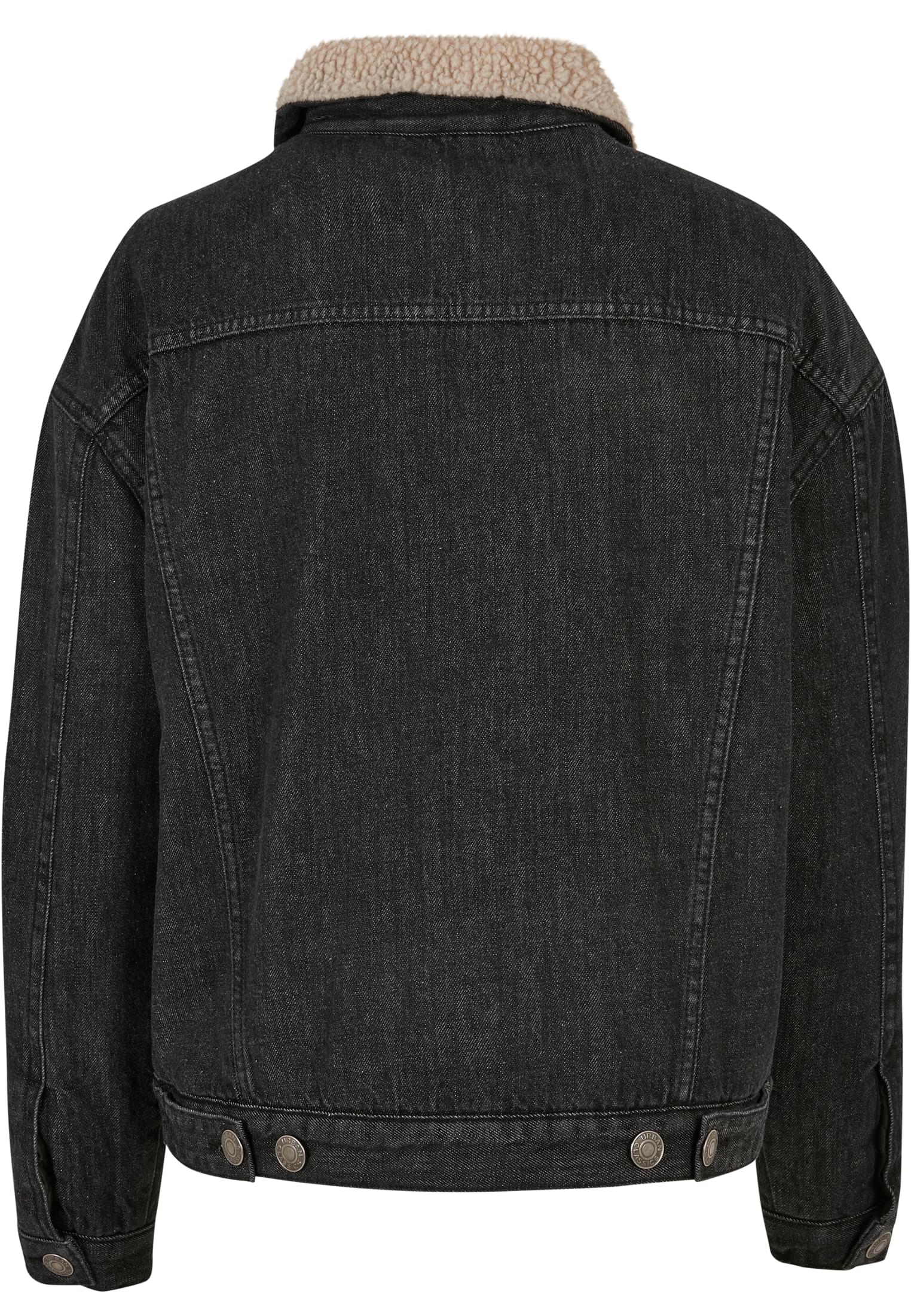 Ladies Oversized Sherpa Denim Jacket black washed 3XL - variant image 6