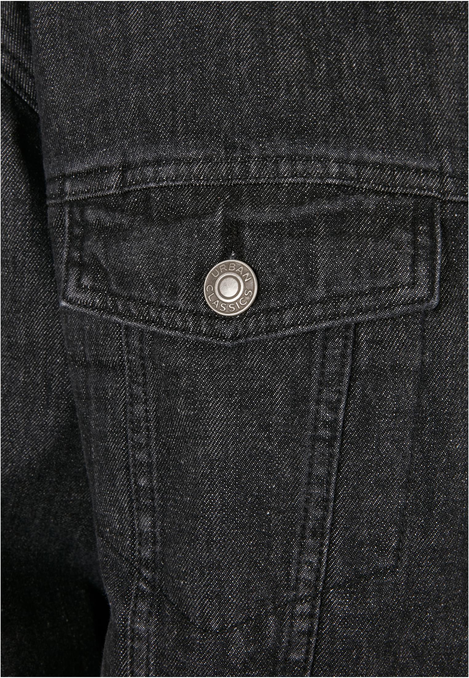 Ladies Oversized Sherpa Denim Jacket black washed 3XL - variant image 9