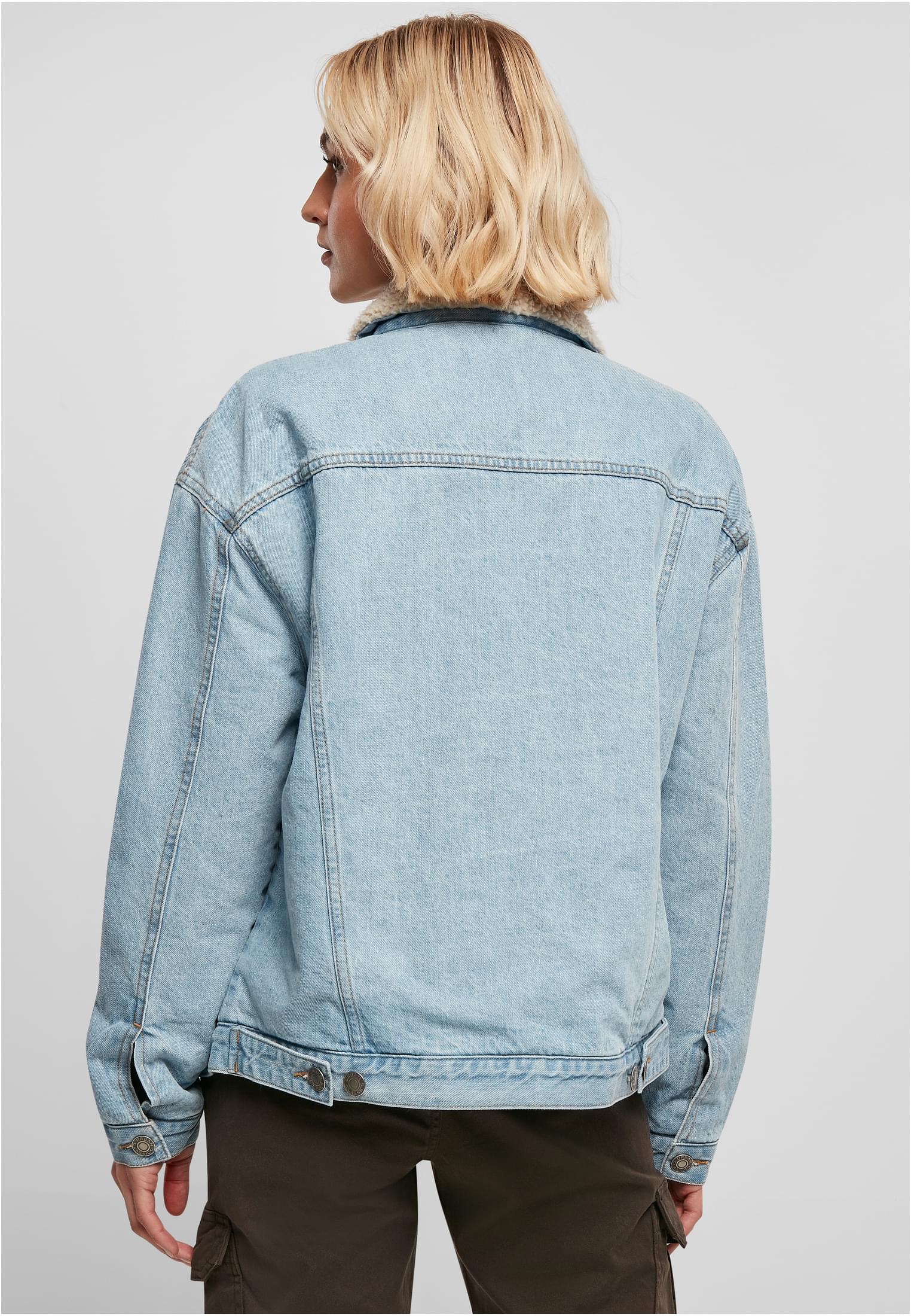Ladies Oversized Sherpa Denim Jacket clearblue bleached L - variant image 2