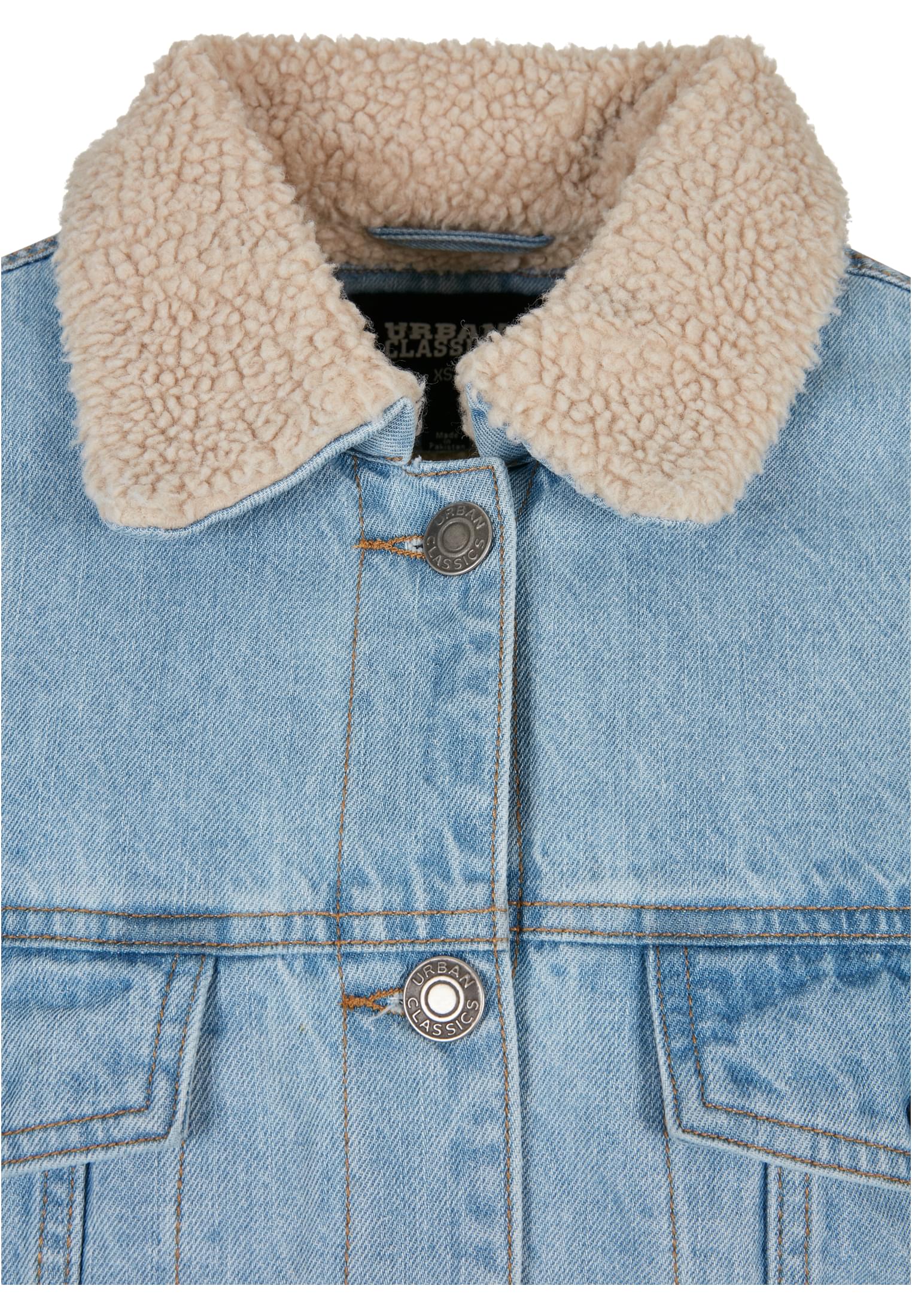 Ladies Oversized Sherpa Denim Jacket clearblue bleached L - variant image 7