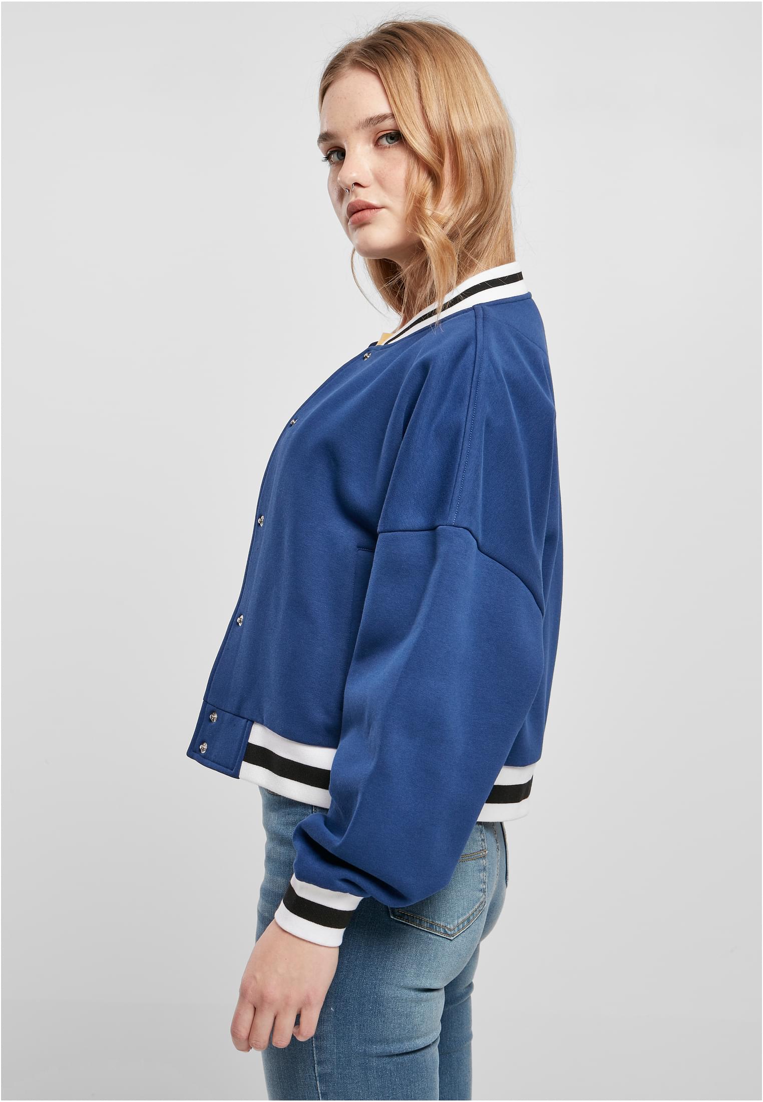 Ladies Oversized College Sweat Jacket spaceblue 3XL - variant image 1