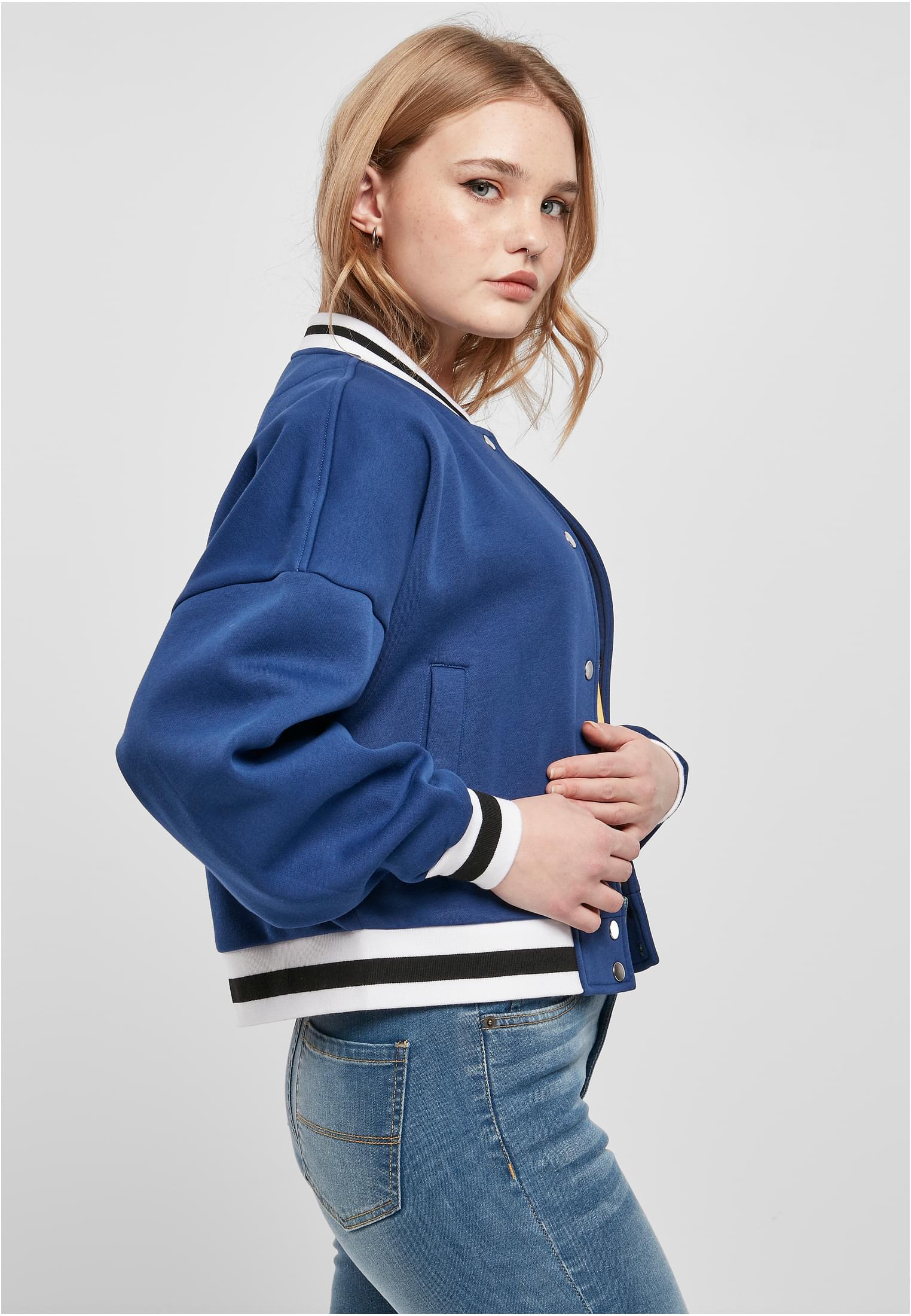 Ladies Oversized College Sweat Jacket spaceblue 3XL - variant image 3