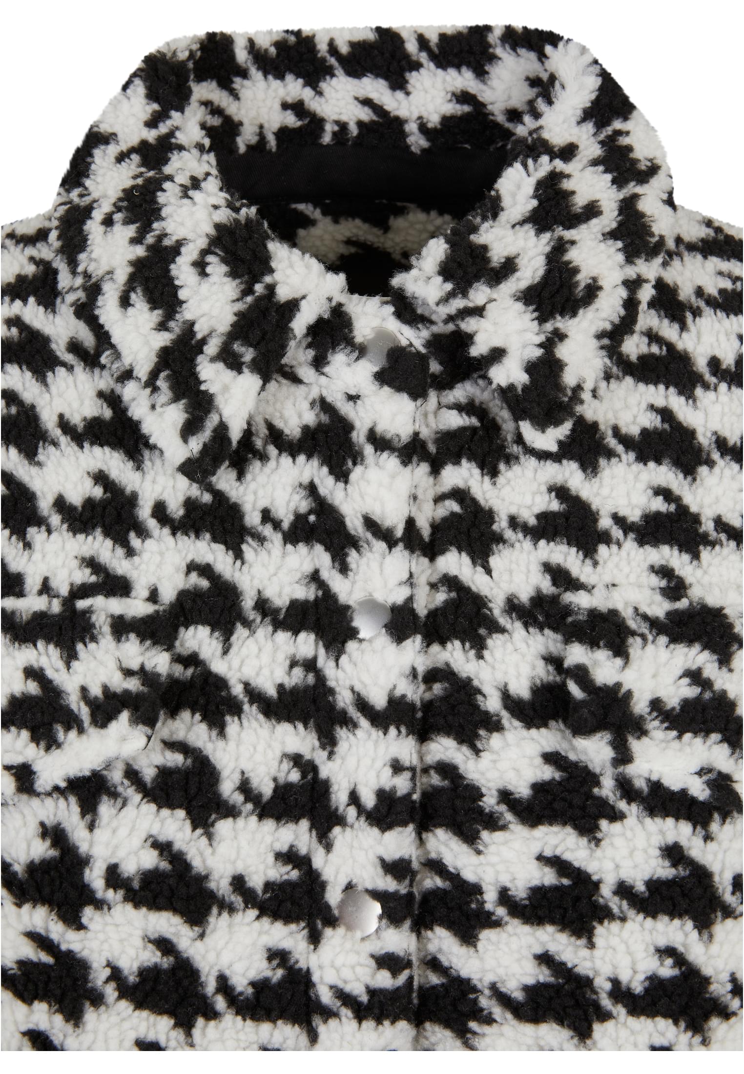 Ladies AOP Sherpa Overshirt blackhoundstooth 3XL - variant image 7