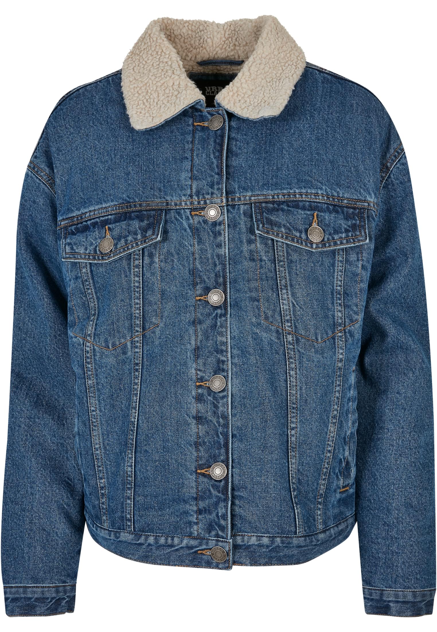 Ladies Oversized Sherpa Denim Jacket clearblue washed 3XL - variant image 5