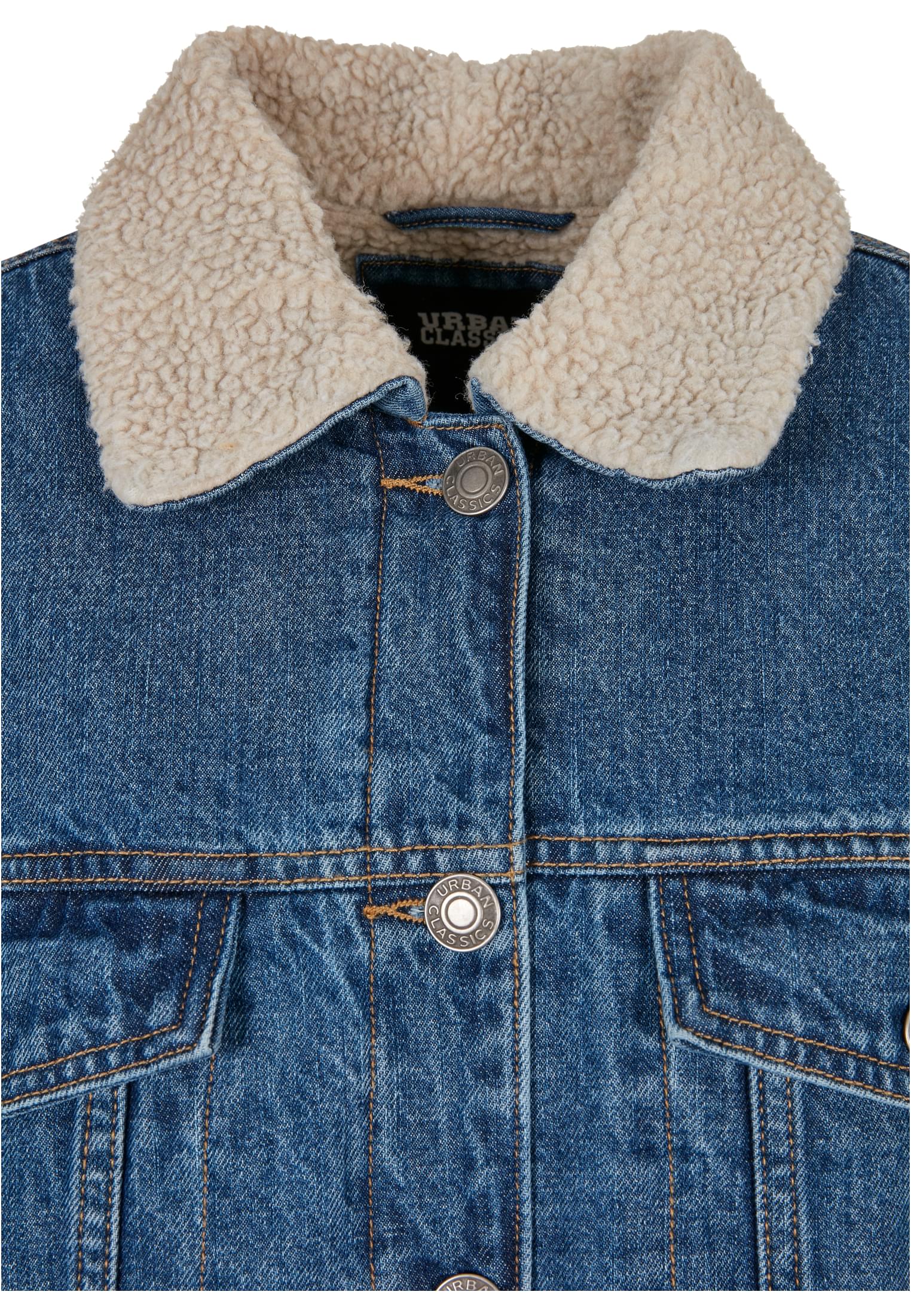 Ladies Oversized Sherpa Denim Jacket clearblue washed 3XL - variant image 7
