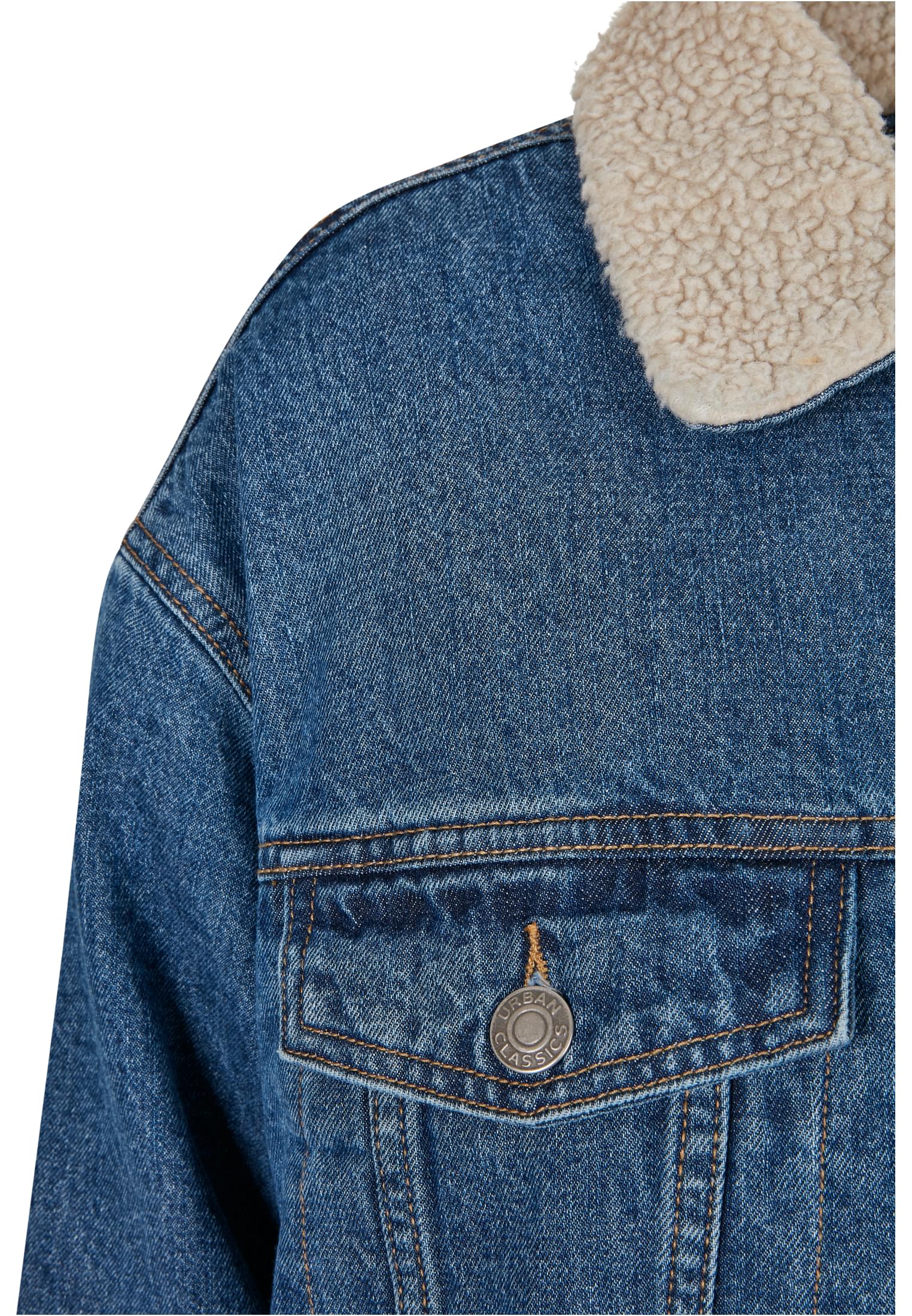 Ladies Oversized Sherpa Denim Jacket clearblue washed 3XL - variant image 8