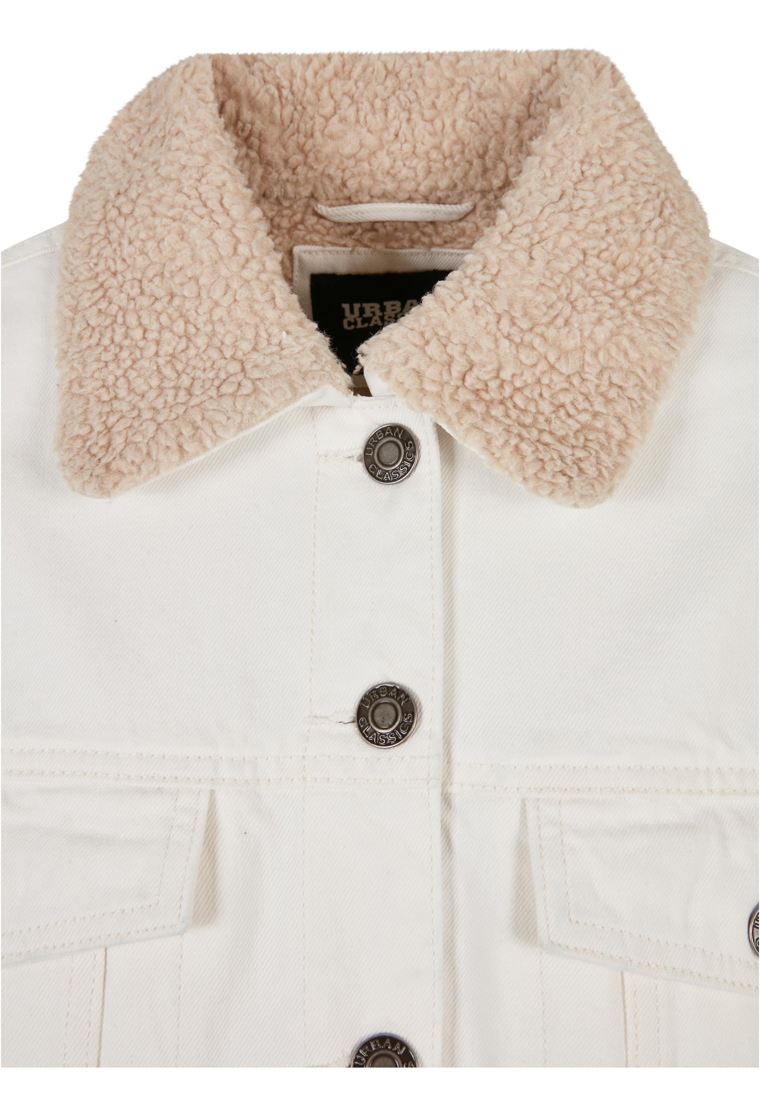 Ladies Oversized Sherpa Denim Jacket offwhite raw 3XL - variant image 7
