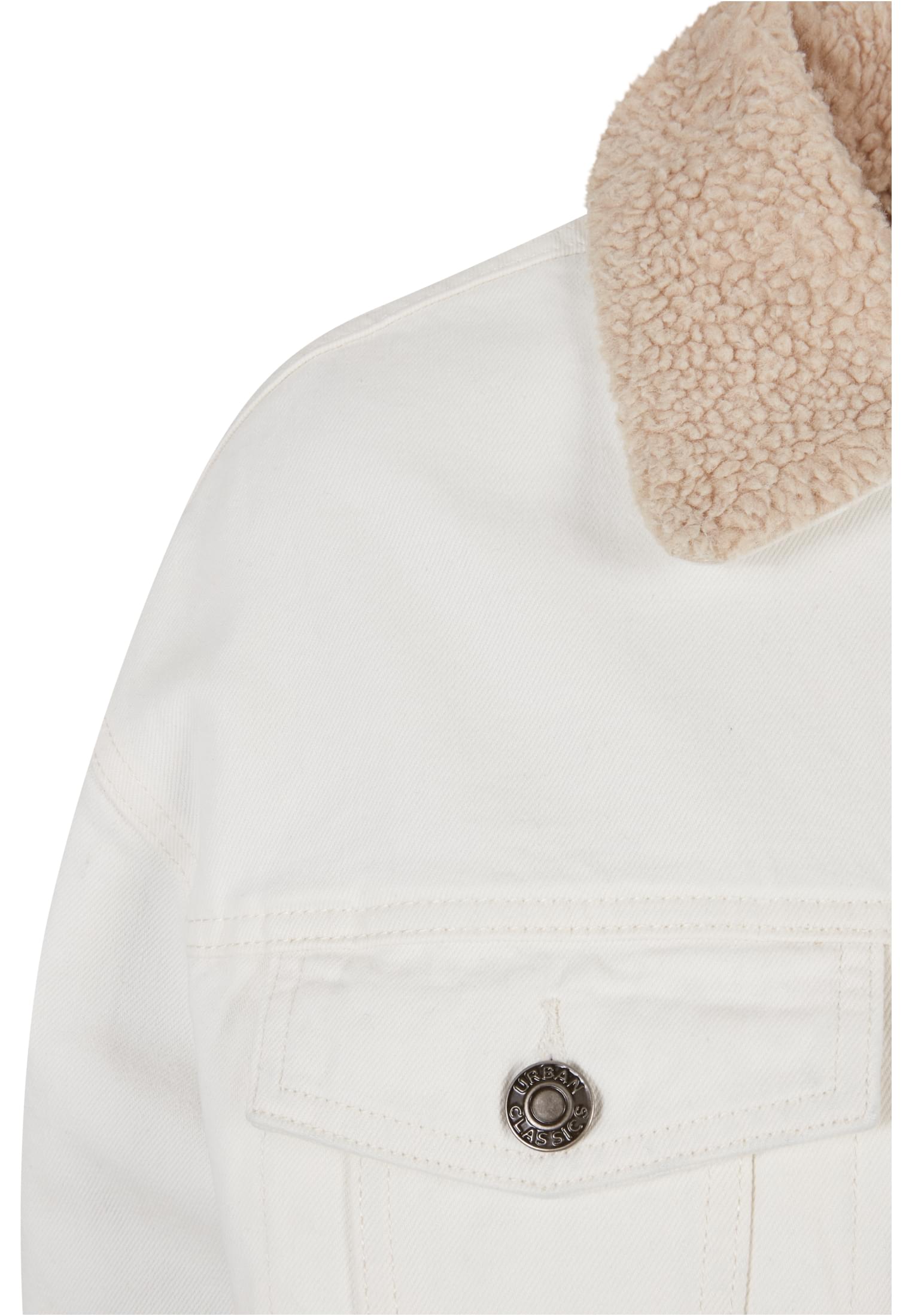 Ladies Oversized Sherpa Denim Jacket offwhite raw 3XL - variant image 8