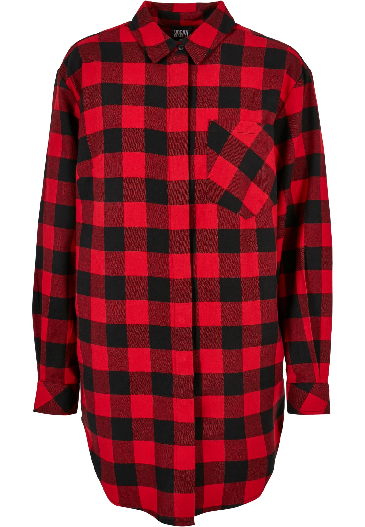 Ladies Oversized Check Flannel Shirt Dress black/red 3XL - variant image 5