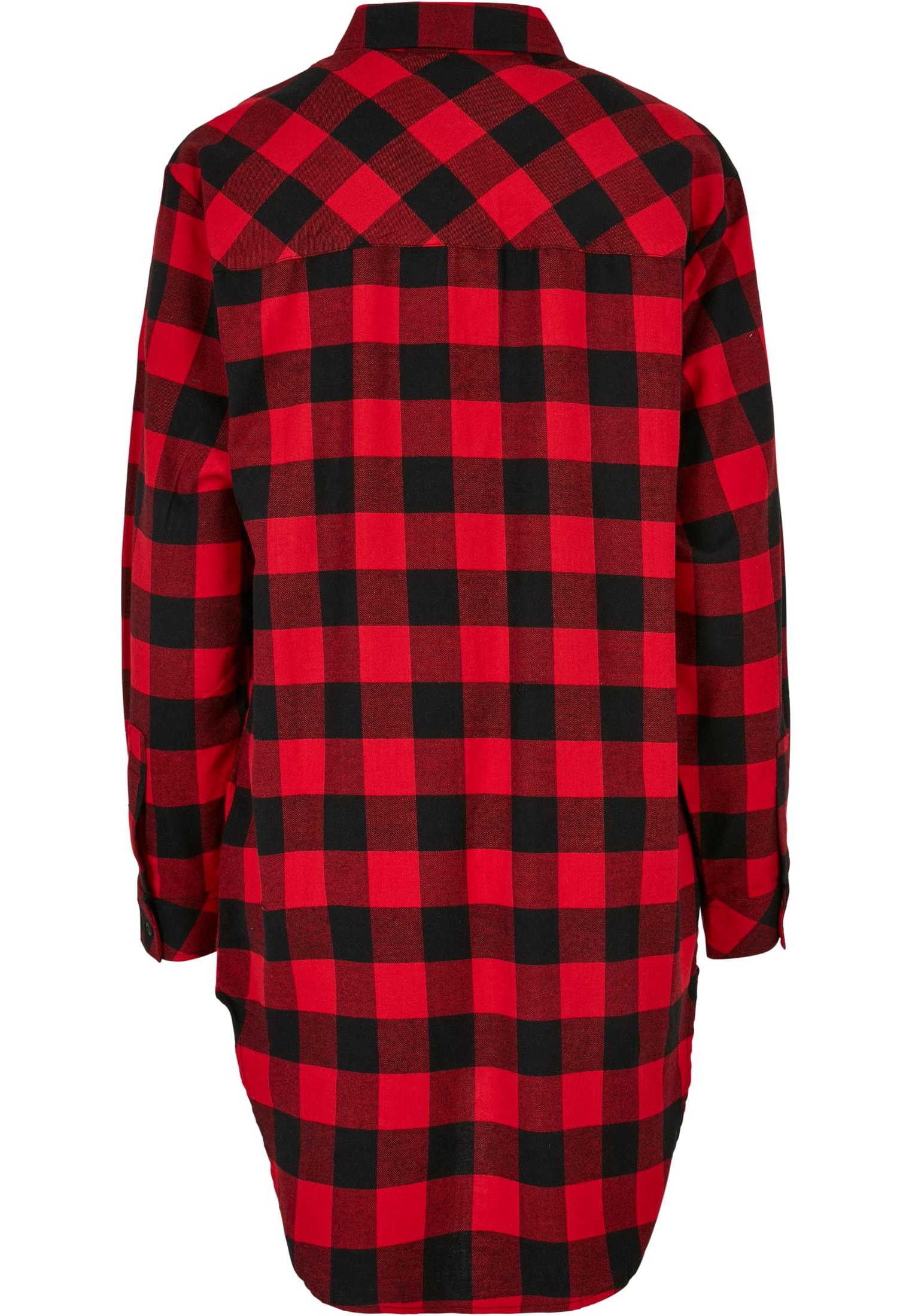 Ladies Oversized Check Flannel Shirt Dress black/red 3XL - variant image 6