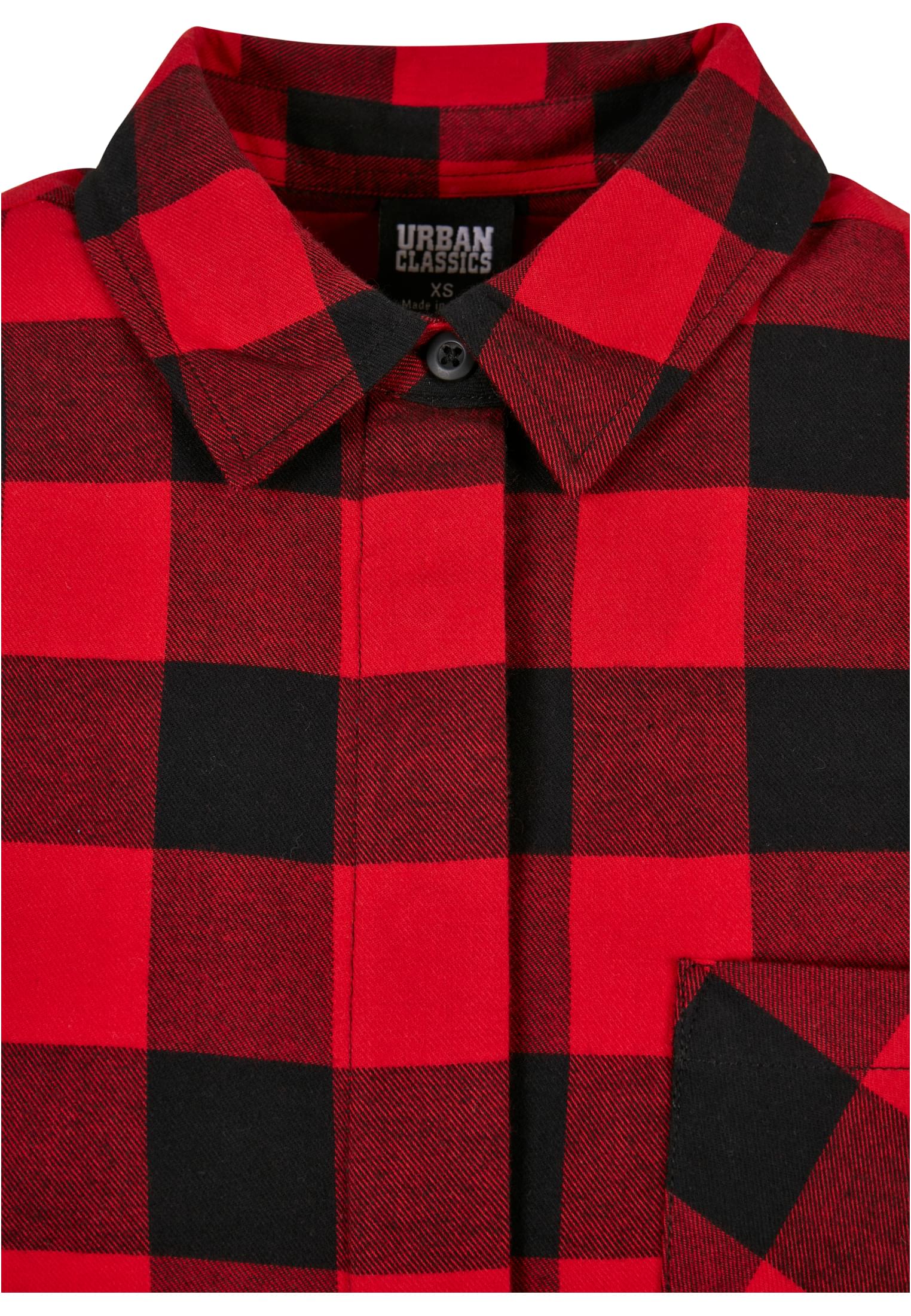 Ladies Oversized Check Flannel Shirt Dress black/red 3XL - variant image 7