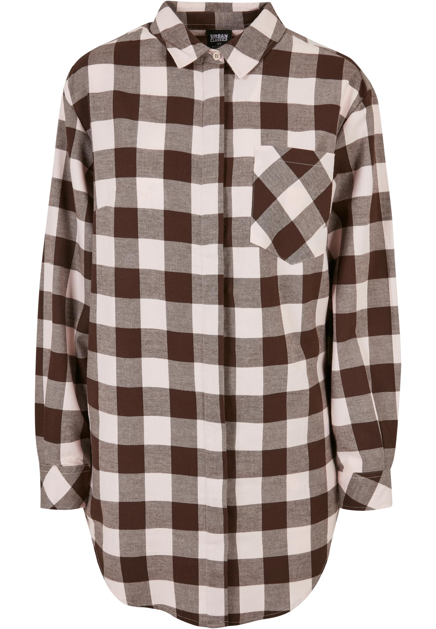 Ladies Oversized Check Flannel Shirt Dress pink/brown 3XL - variant image 5
