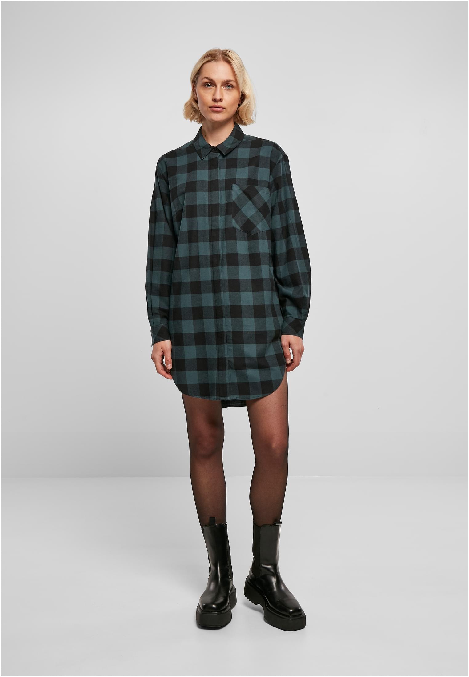 Ladies Oversized Check Flannel Shirt Dress jasper/black 3XL - variant image 4