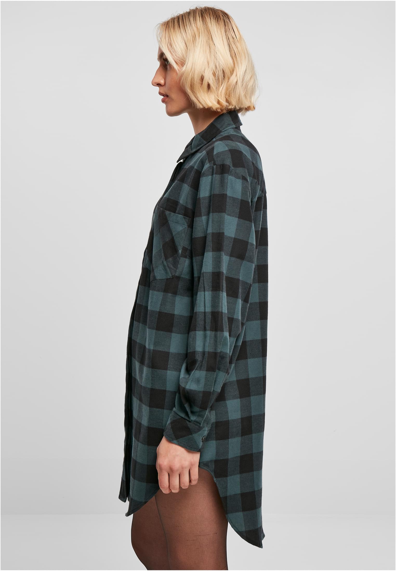 Ladies Oversized Check Flannel Shirt Dress jasper/black 3XL - variant image 1