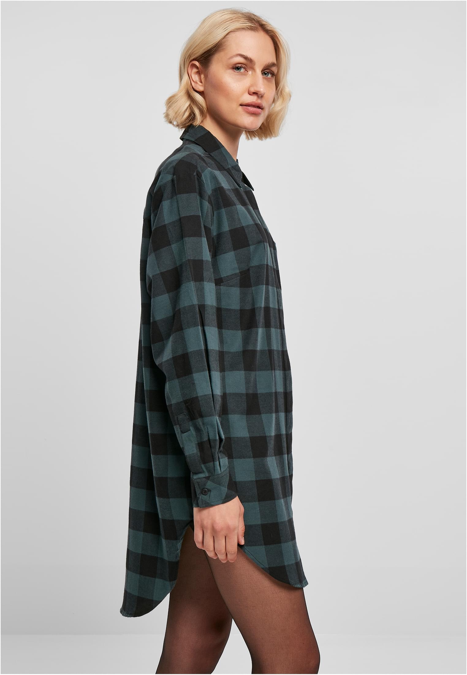 Ladies Oversized Check Flannel Shirt Dress jasper/black 3XL - variant image 3