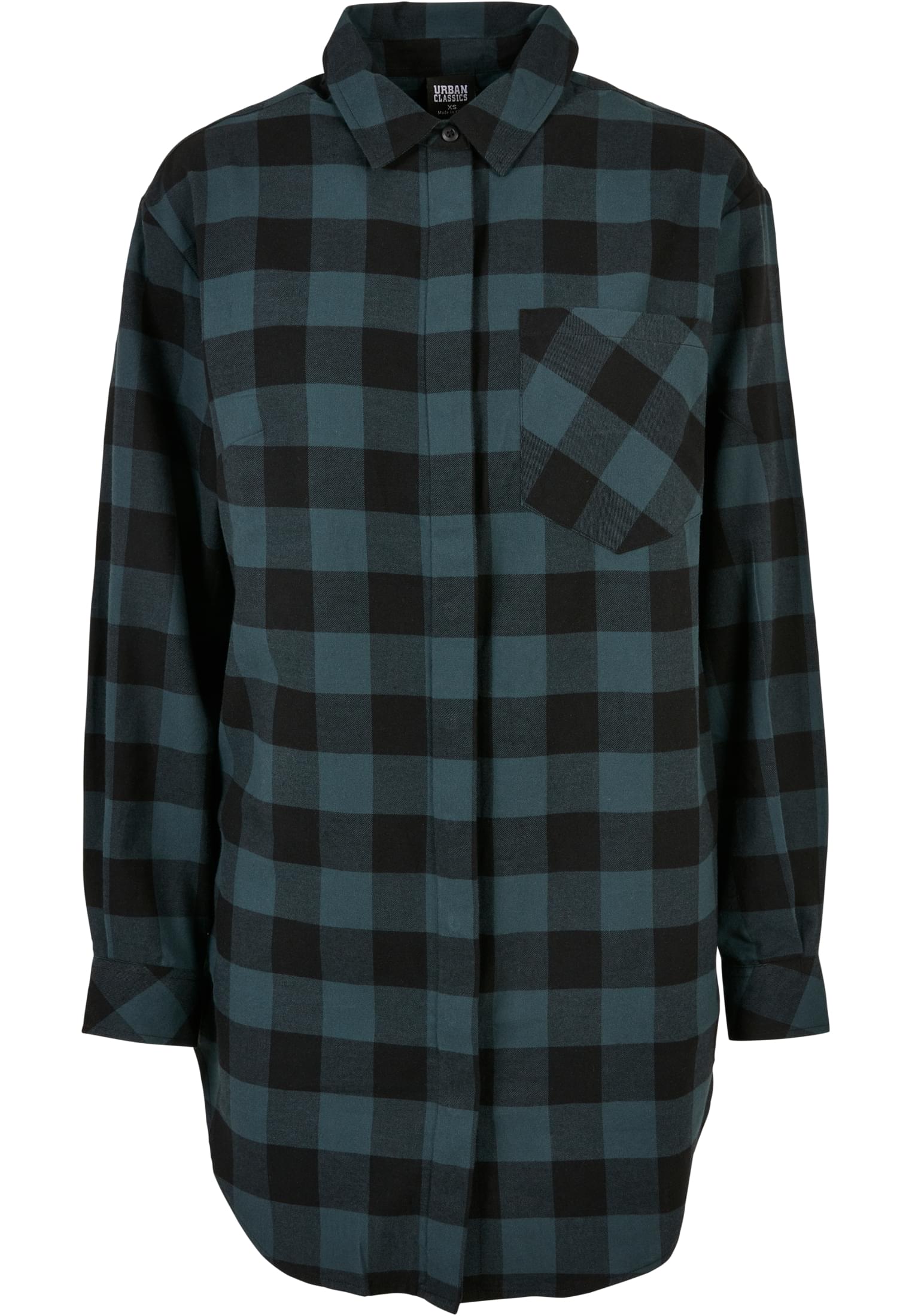 Ladies Oversized Check Flannel Shirt Dress jasper/black 3XL - variant image 5