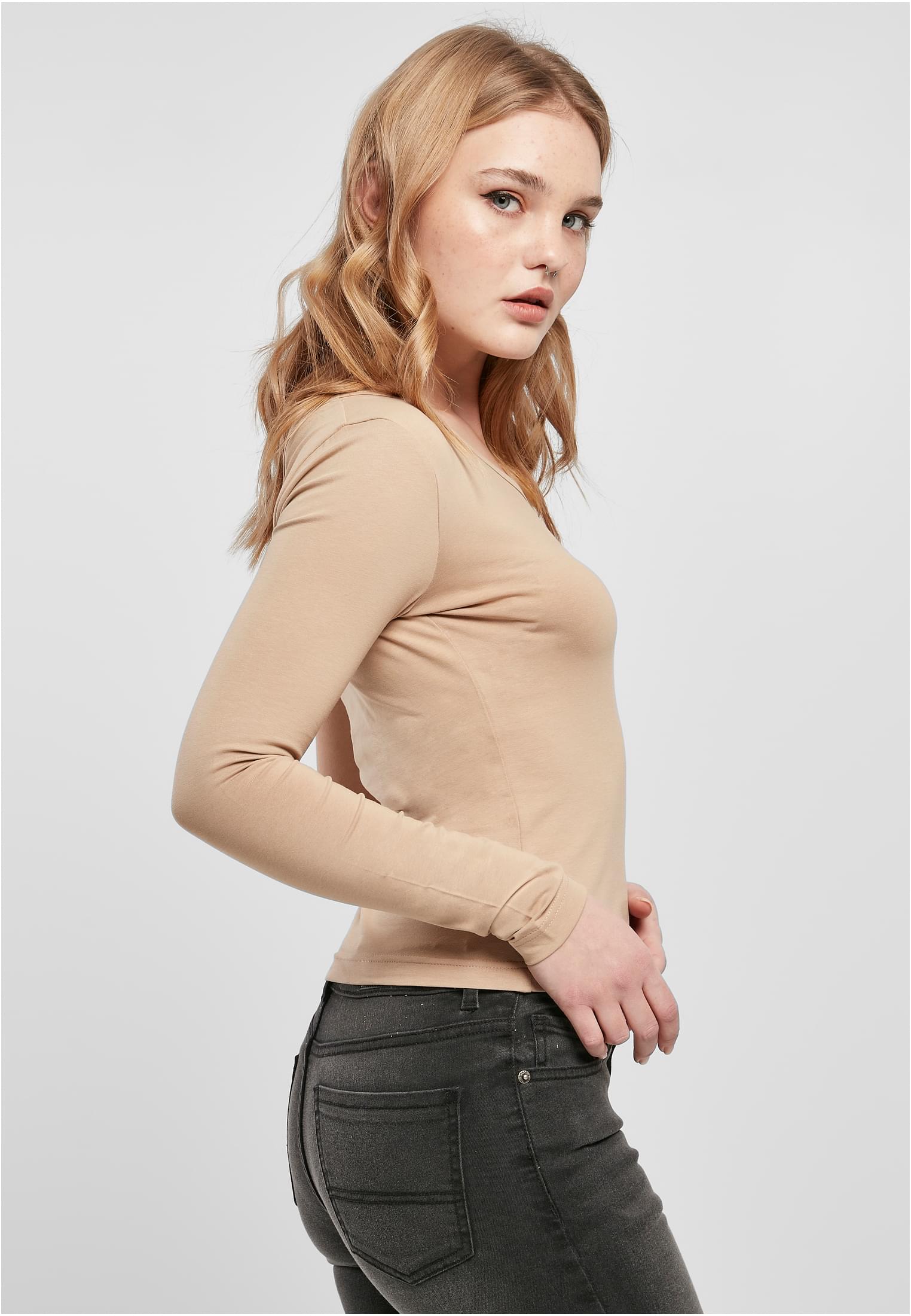 Ladies Asymmetric Longsleeve unionbeige L - variant image 3