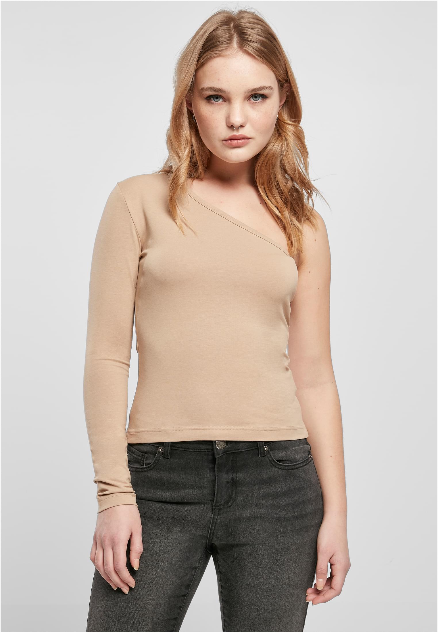 Ladies Asymmetric Longsleeve unionbeige L - alternate variant 4