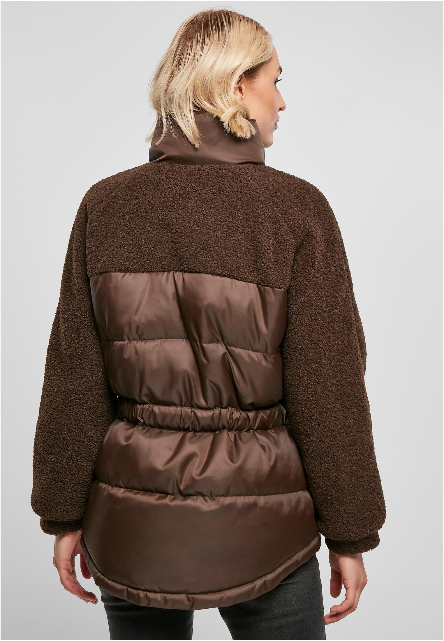 Ladies Sherpa Mix Puffer Jacket brown 3XL - variant image 2