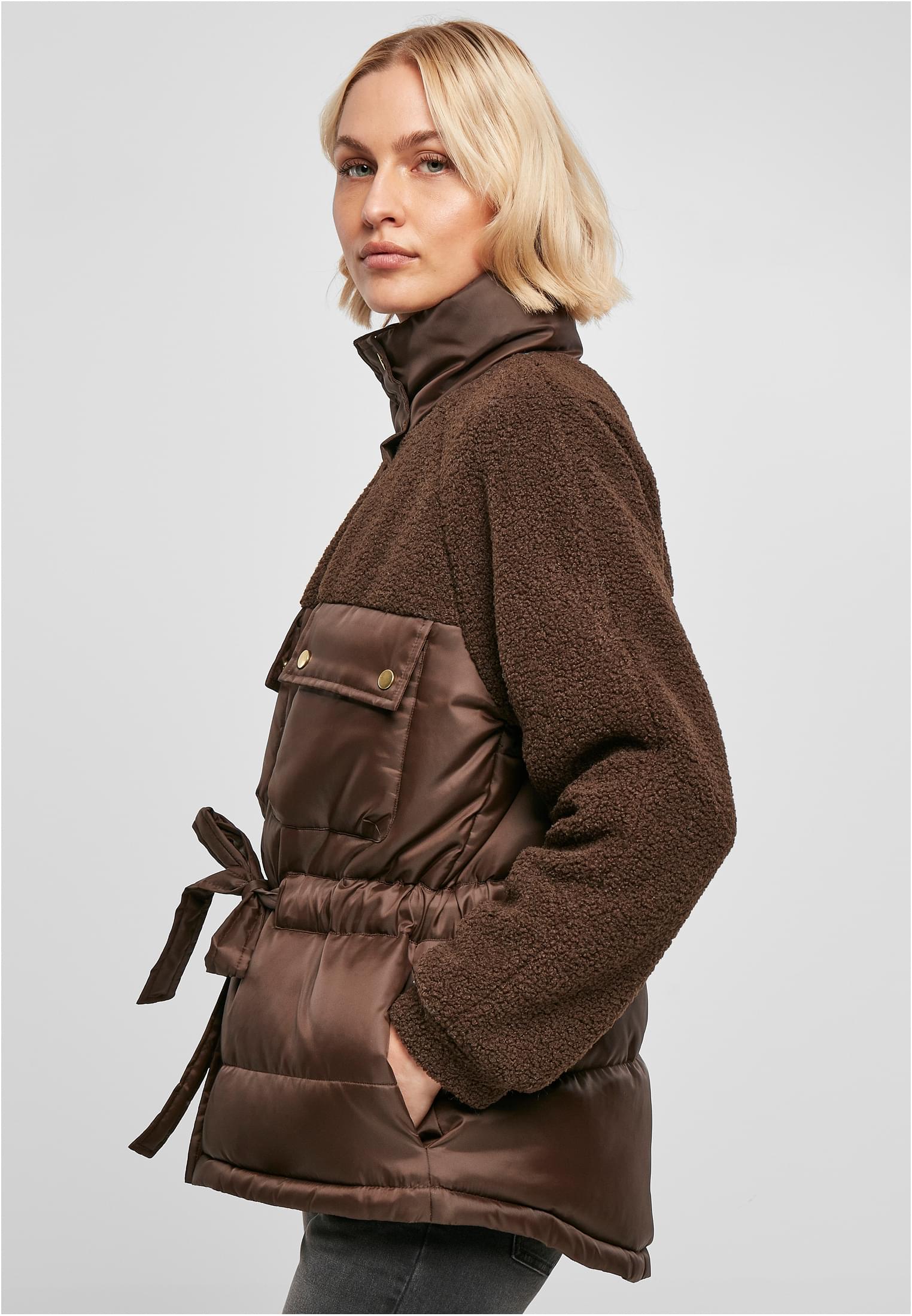 Ladies Sherpa Mix Puffer Jacket brown 3XL - variant image 1