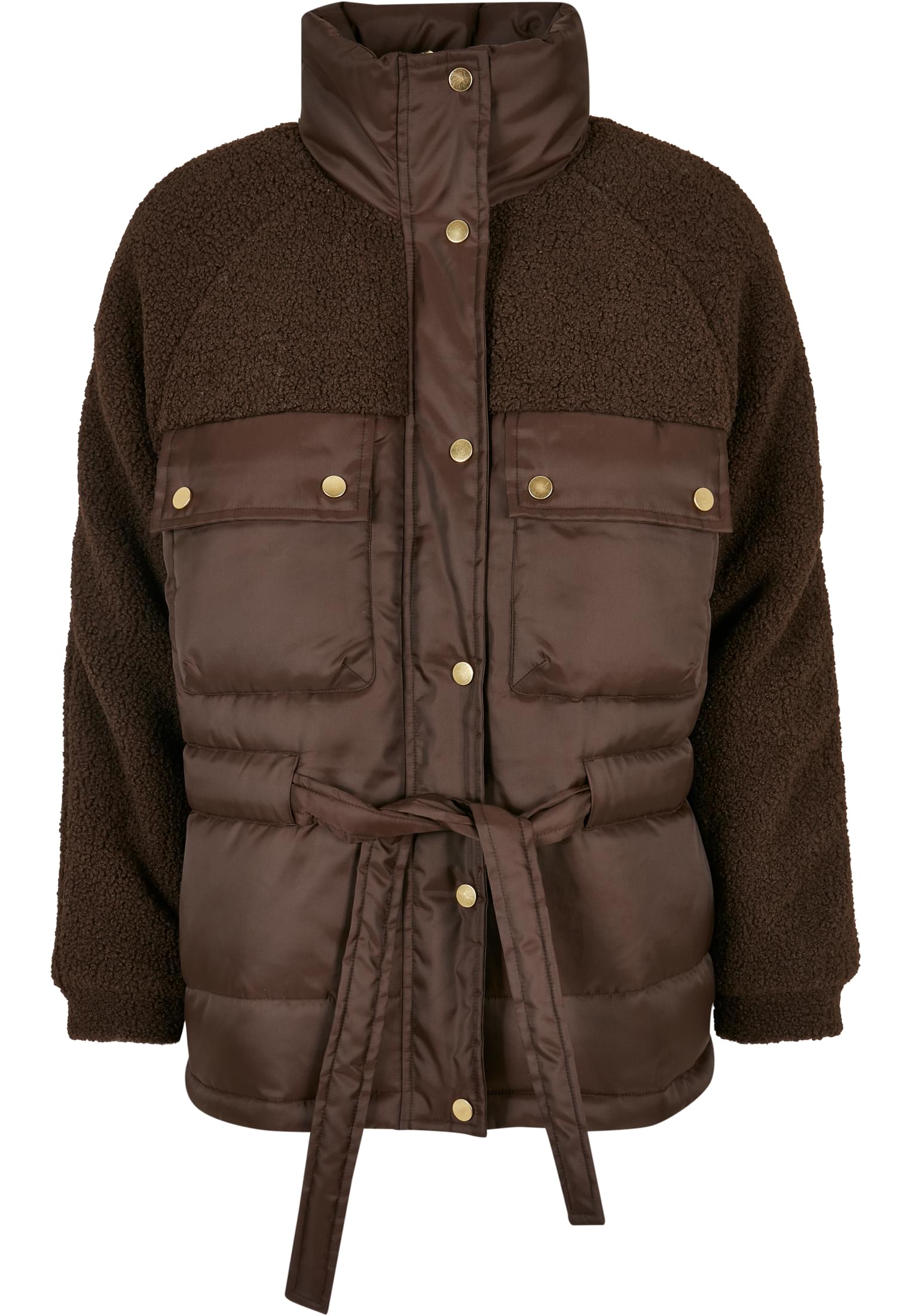 Ladies Sherpa Mix Puffer Jacket brown 3XL - variant image 5