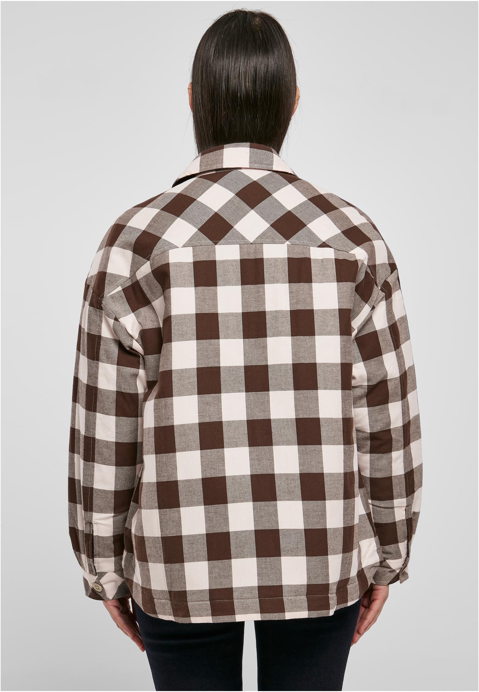 Ladies Flanell Padded Overshirt pink/brown 3XL - variant image 2