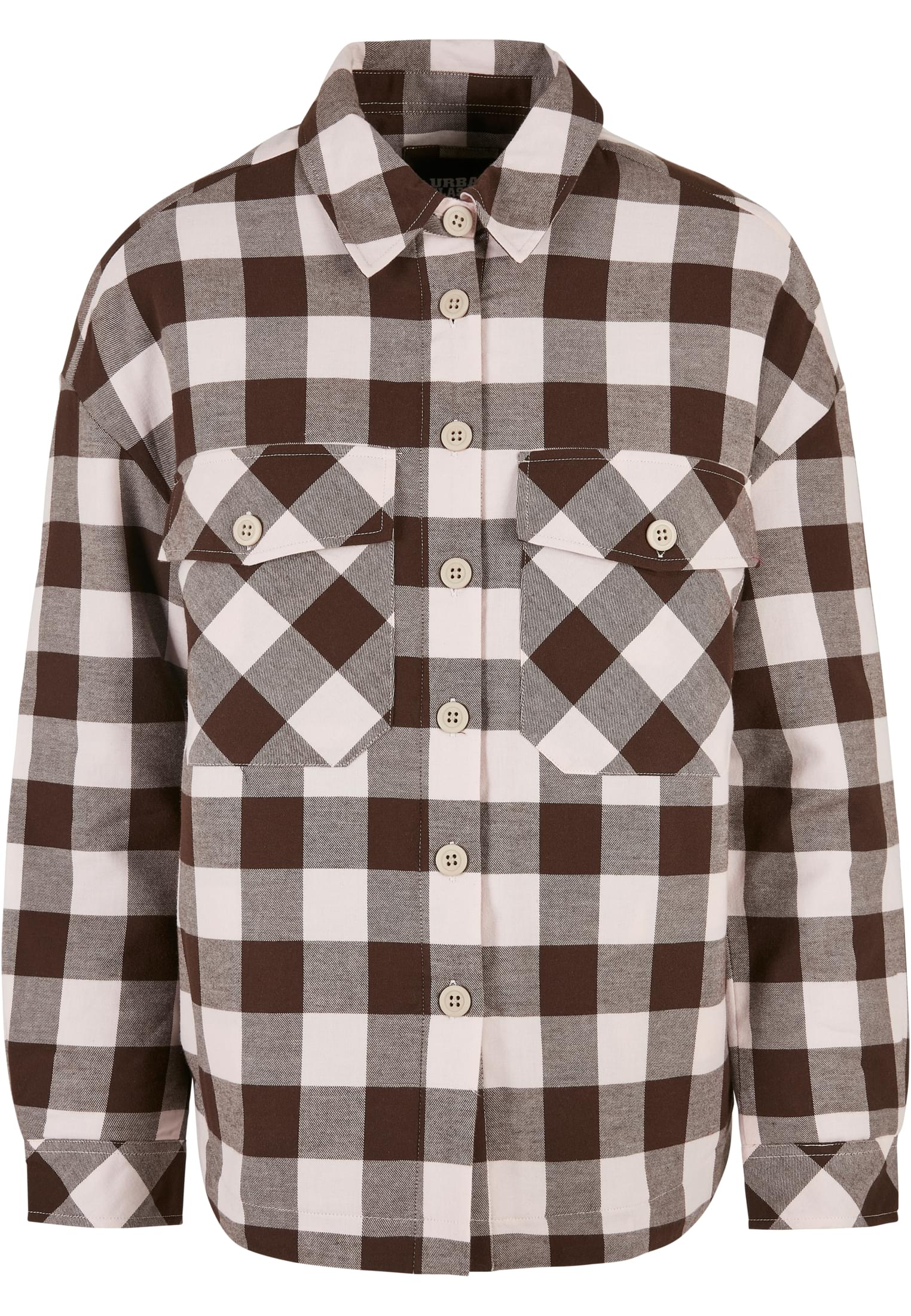 Ladies Flanell Padded Overshirt pink/brown 3XL - variant image 5
