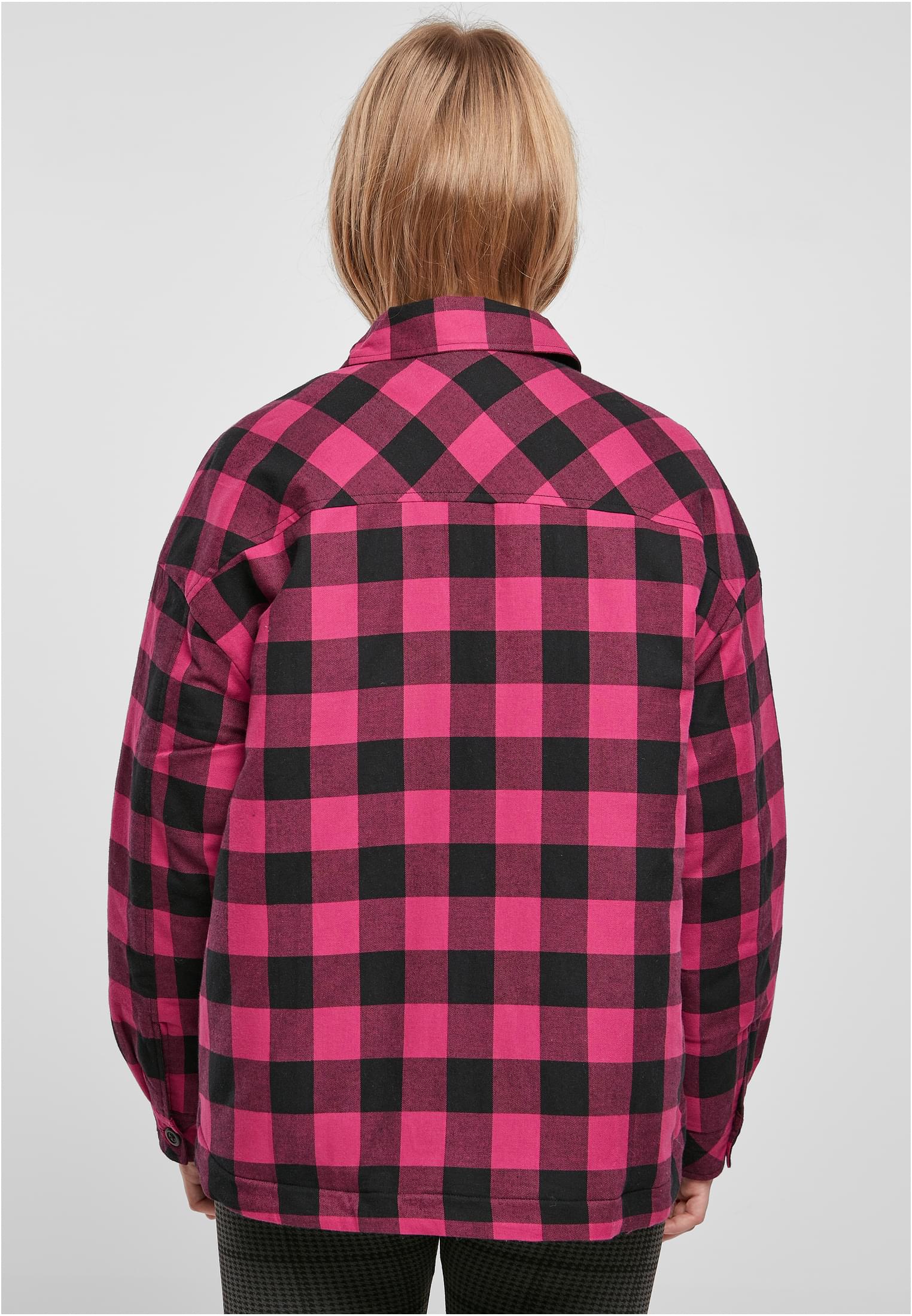 Ladies Flanell Padded Overshirt wildviolet/black 3XL - variant image 2