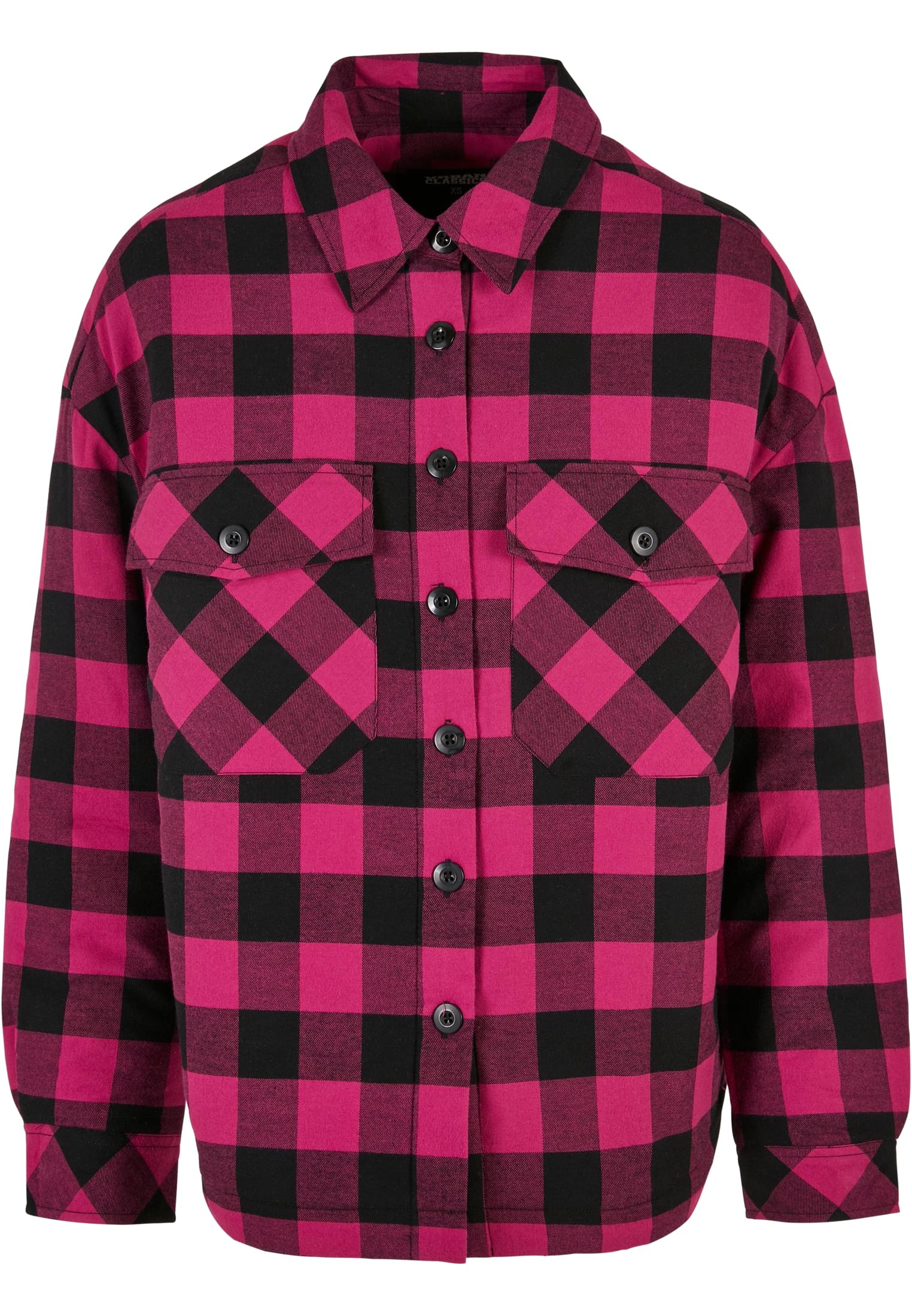 Ladies Flanell Padded Overshirt wildviolet/black 3XL - variant image 5