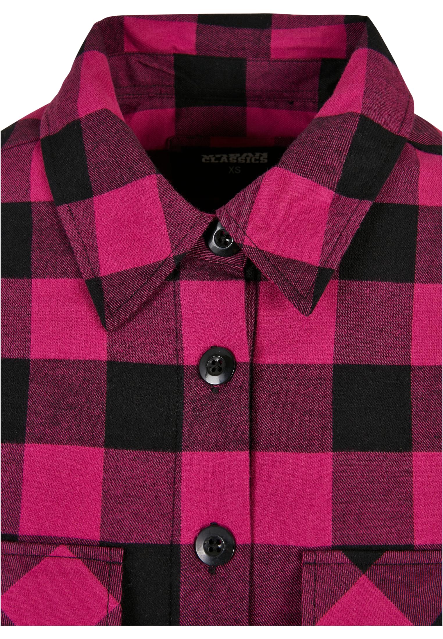 Ladies Flanell Padded Overshirt wildviolet/black 3XL - variant image 7
