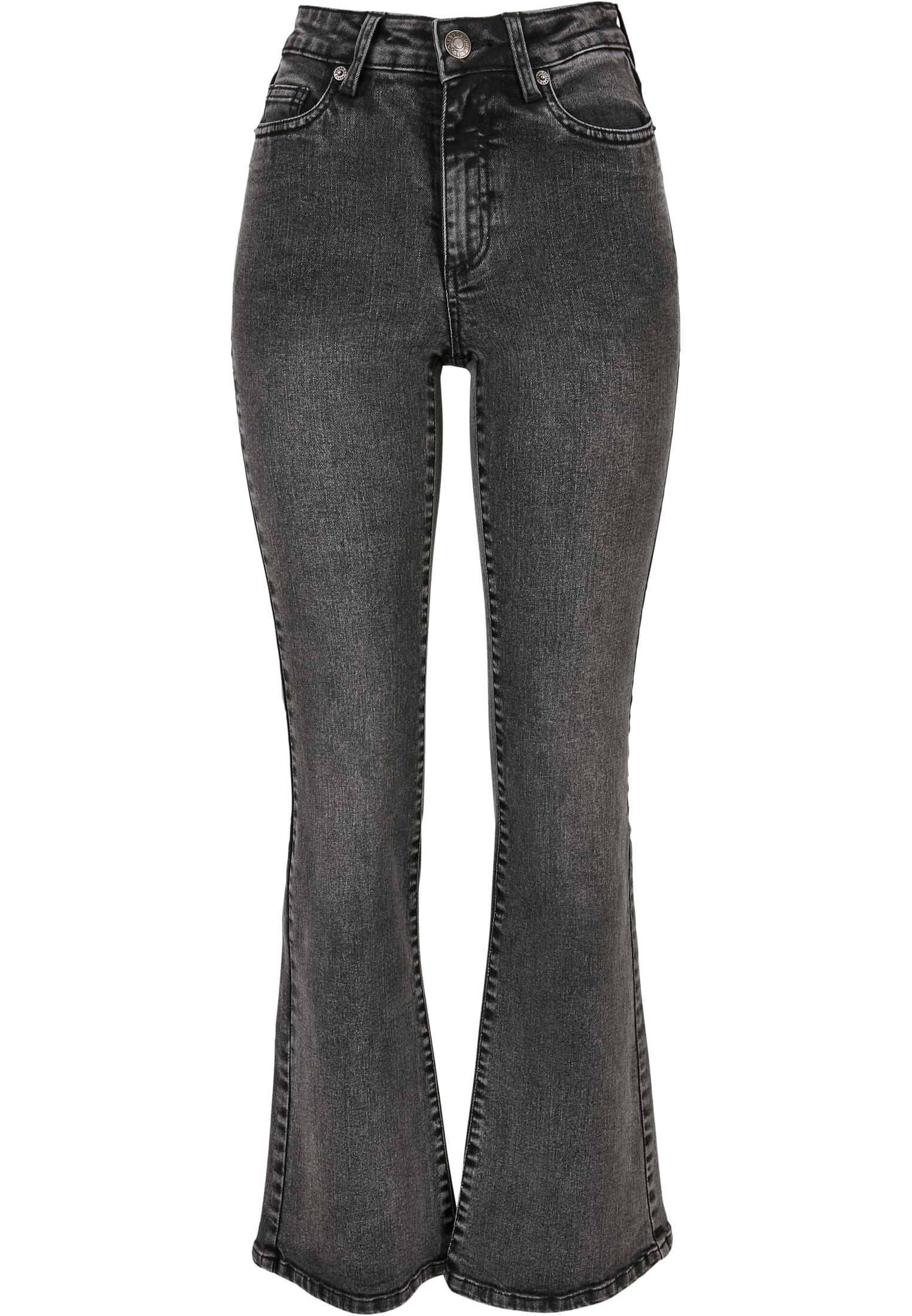 Ladies High Waist Flared Denim Pants black heavy acid washed 26 - variant image 5