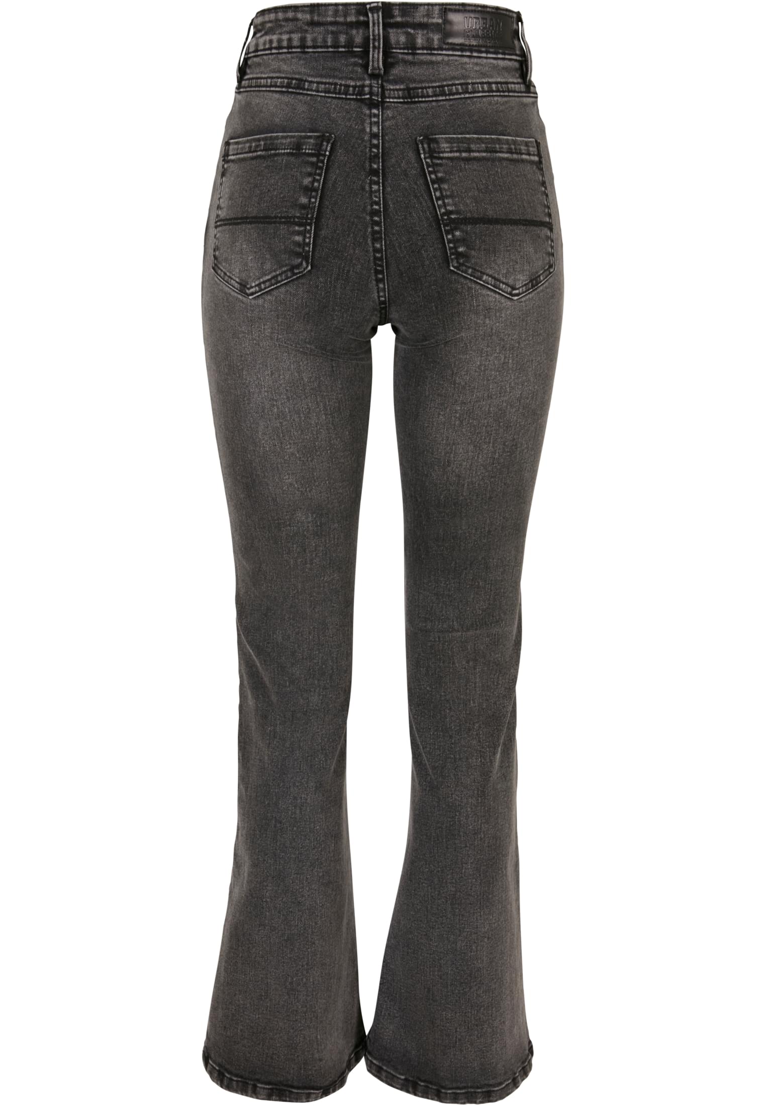 Ladies High Waist Flared Denim Pants black heavy acid washed 26 - variant image 7