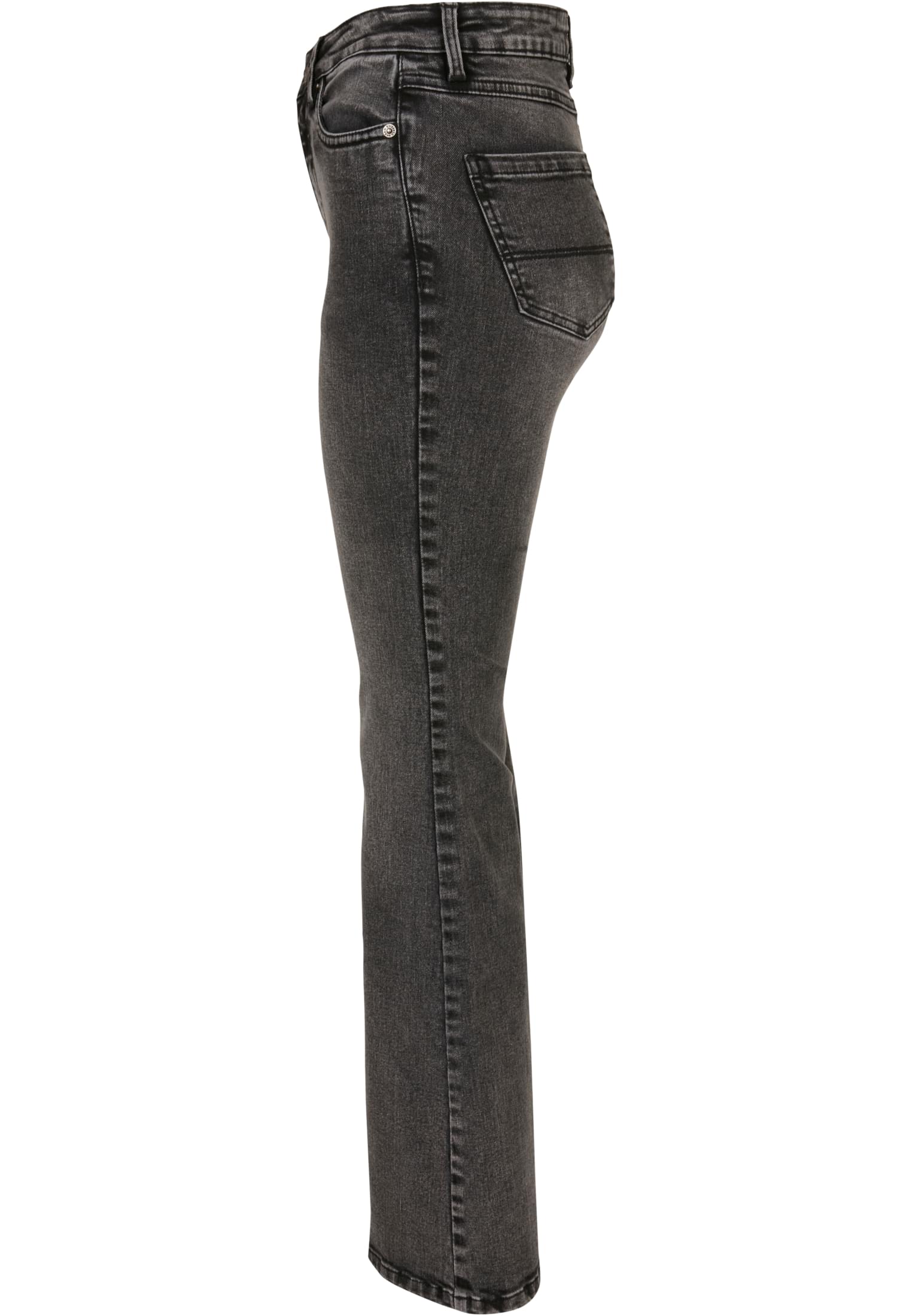 Ladies High Waist Flared Denim Pants black heavy acid washed 26 - variant image 6