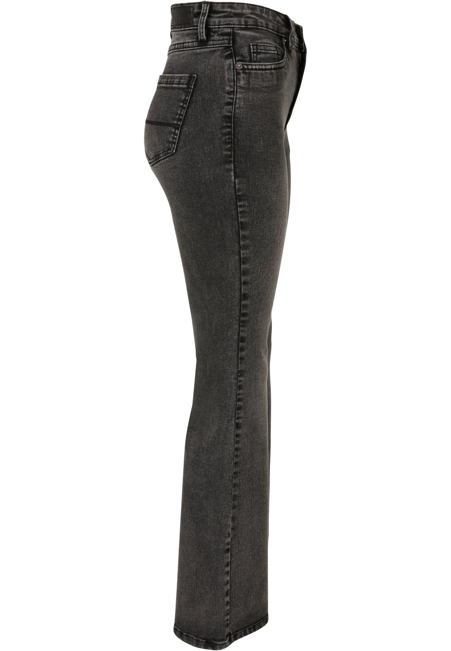 Ladies High Waist Flared Denim Pants black heavy acid washed 26 - variant image 8