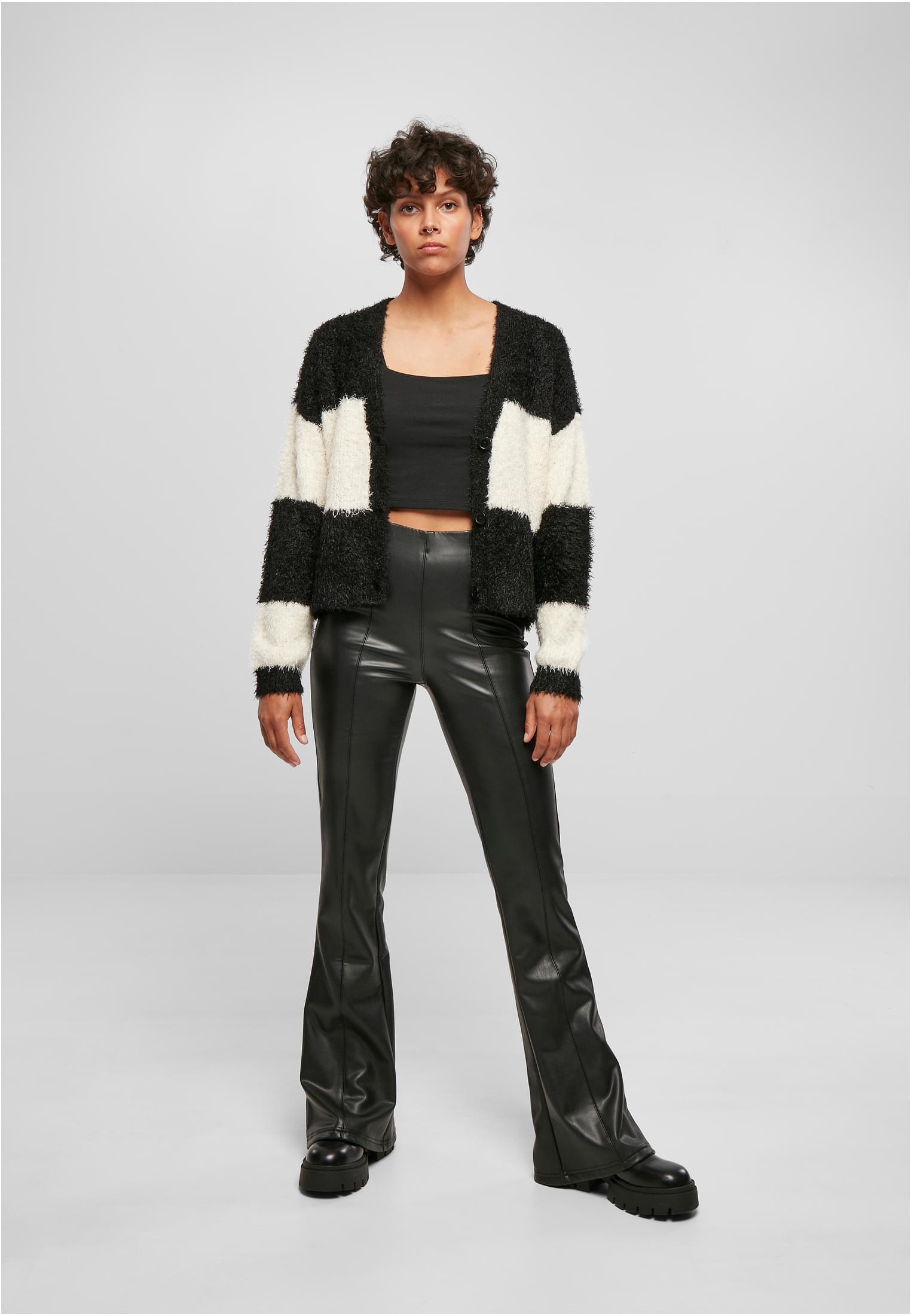 Ladies Short Oversized Feather Cardigan black/whitesand 3XL - variant image 4