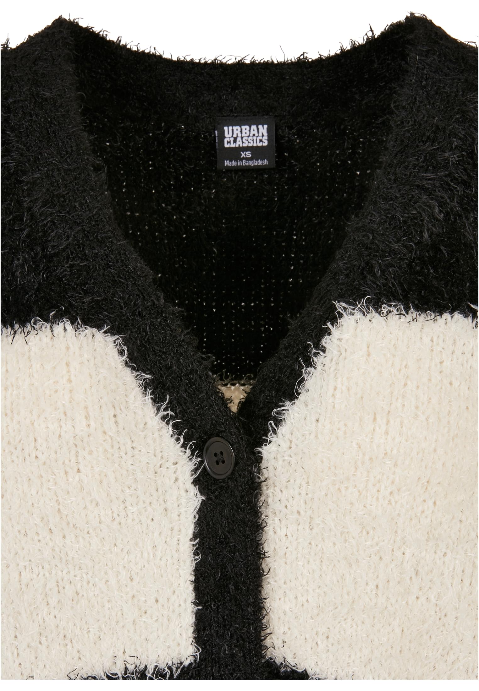 Ladies Short Oversized Feather Cardigan black/whitesand 3XL - variant image 7