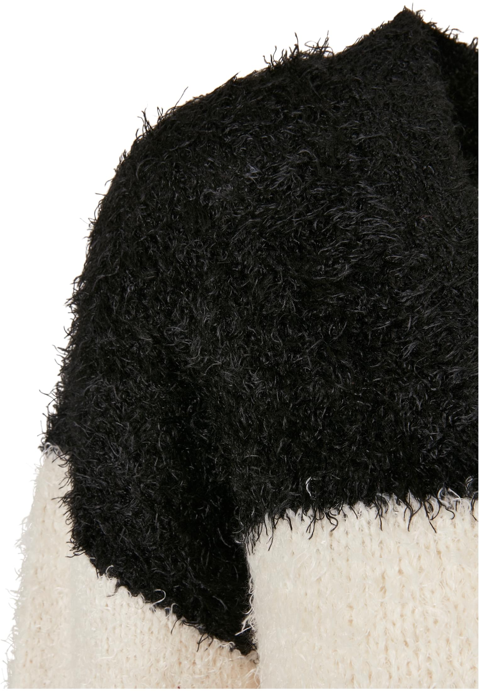 Ladies Short Oversized Feather Cardigan black/whitesand 3XL - variant image 8