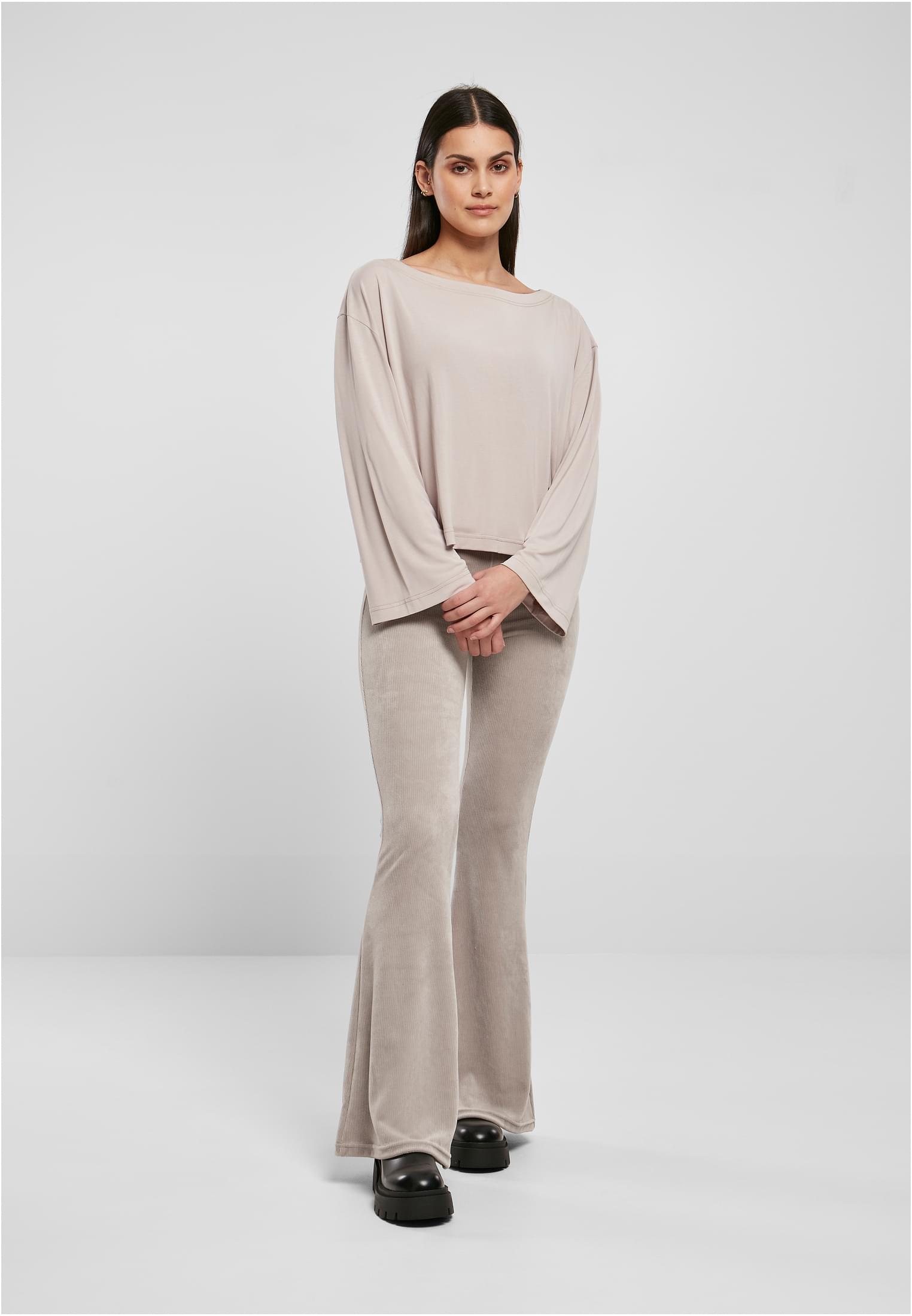 Ladies Short Modal Bateau Necklinie Longsleeve warmgrey 3XL - variant image 4