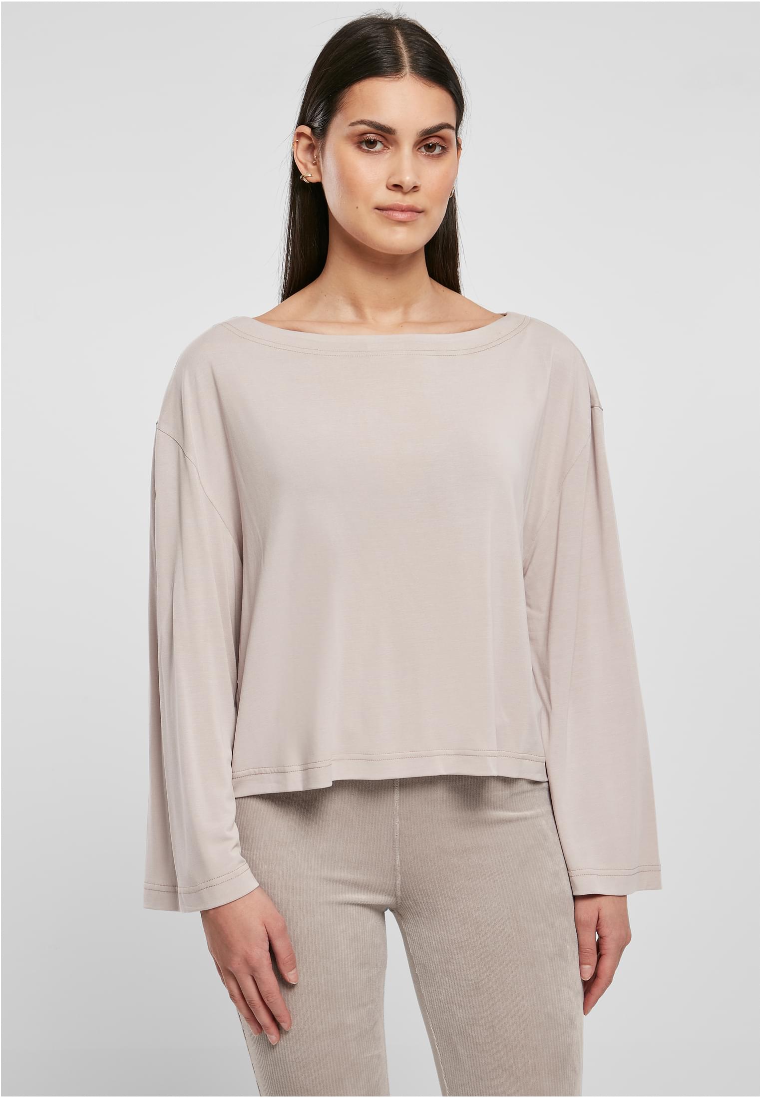 Ladies Short Modal Bateau Necklinie Longsleeve warmgrey 3XL - alternate variant 3