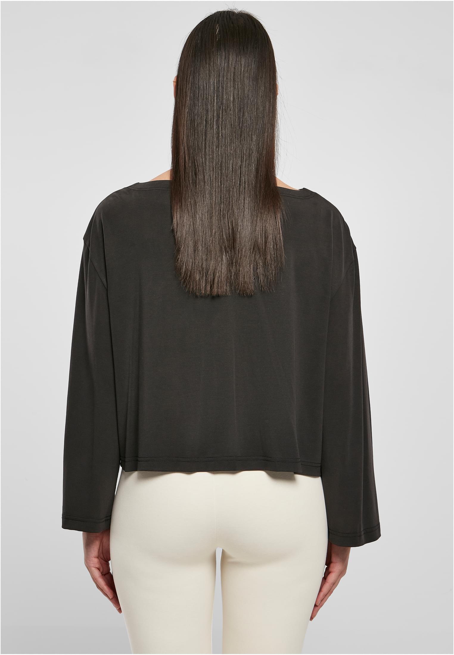 Ladies Short Modal Bateau Necklinie Longsleeve black 3XL - variant image 2
