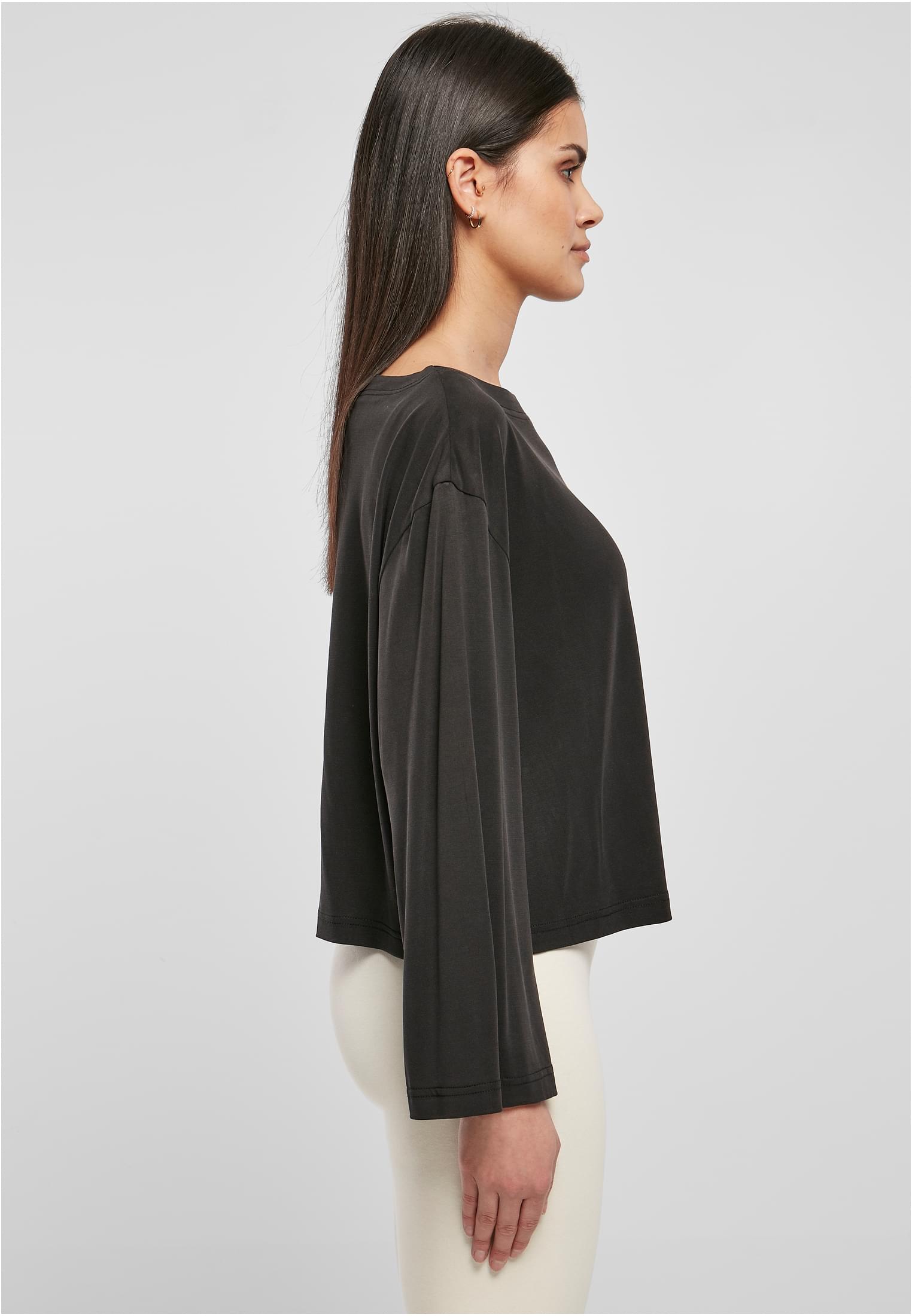 Ladies Short Modal Bateau Necklinie Longsleeve black 3XL - variant image 3
