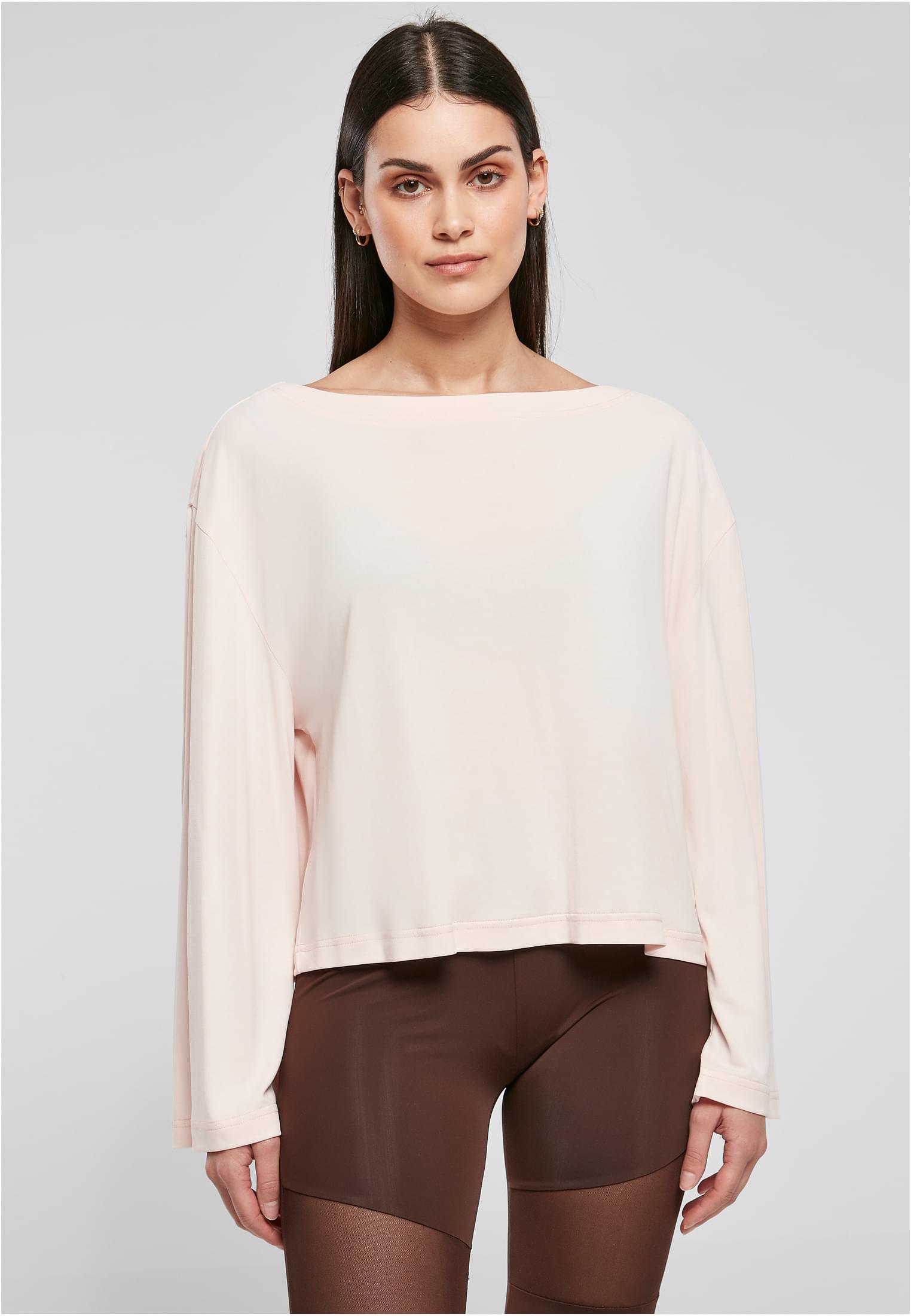 Ladies Short Modal Bateau Necklinie Longsleeve pink 3XL - alternate variant 2