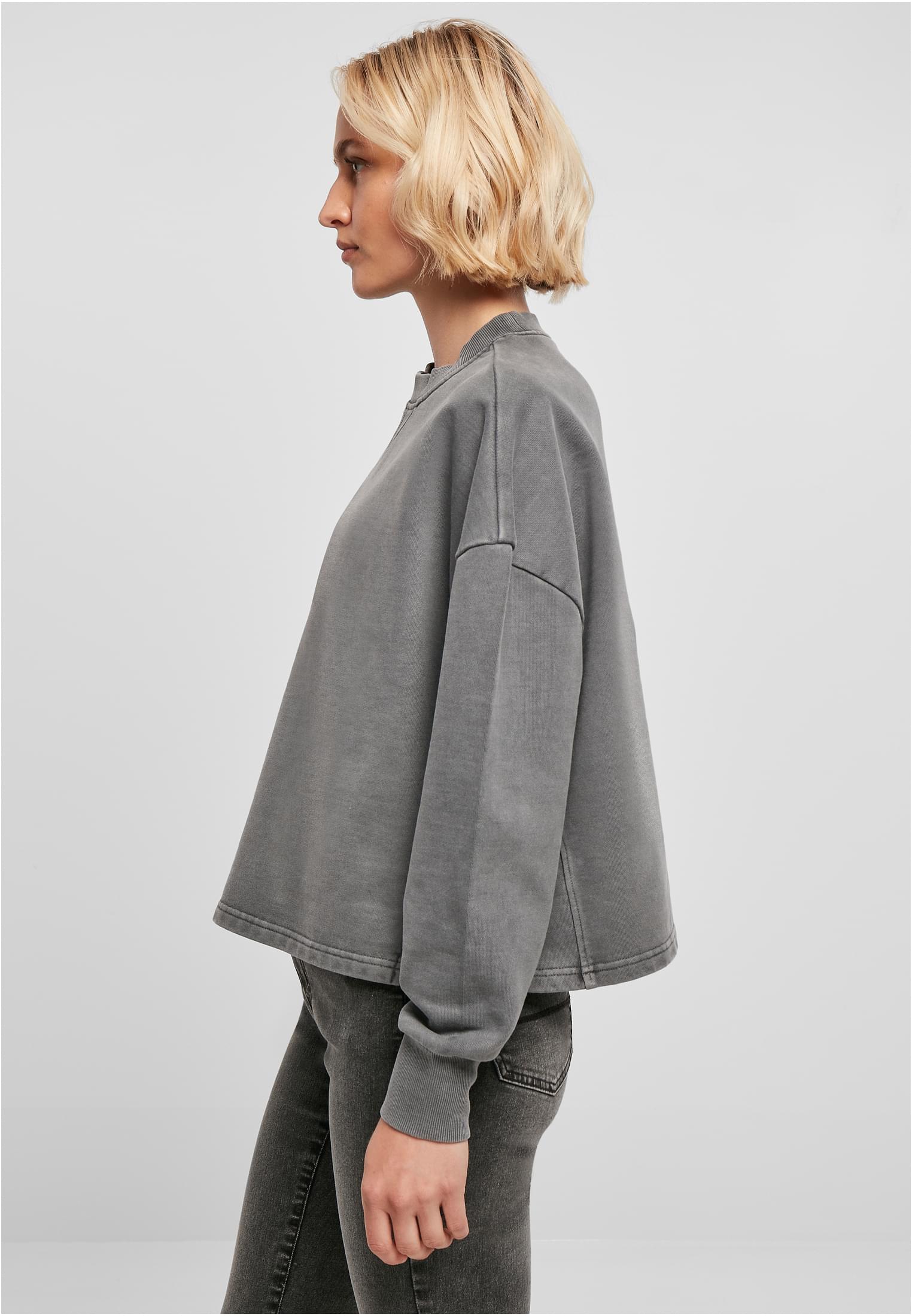 Ladies Heavy Terry Garment Dye Crewneck darkshadow 3XL - variant image 1