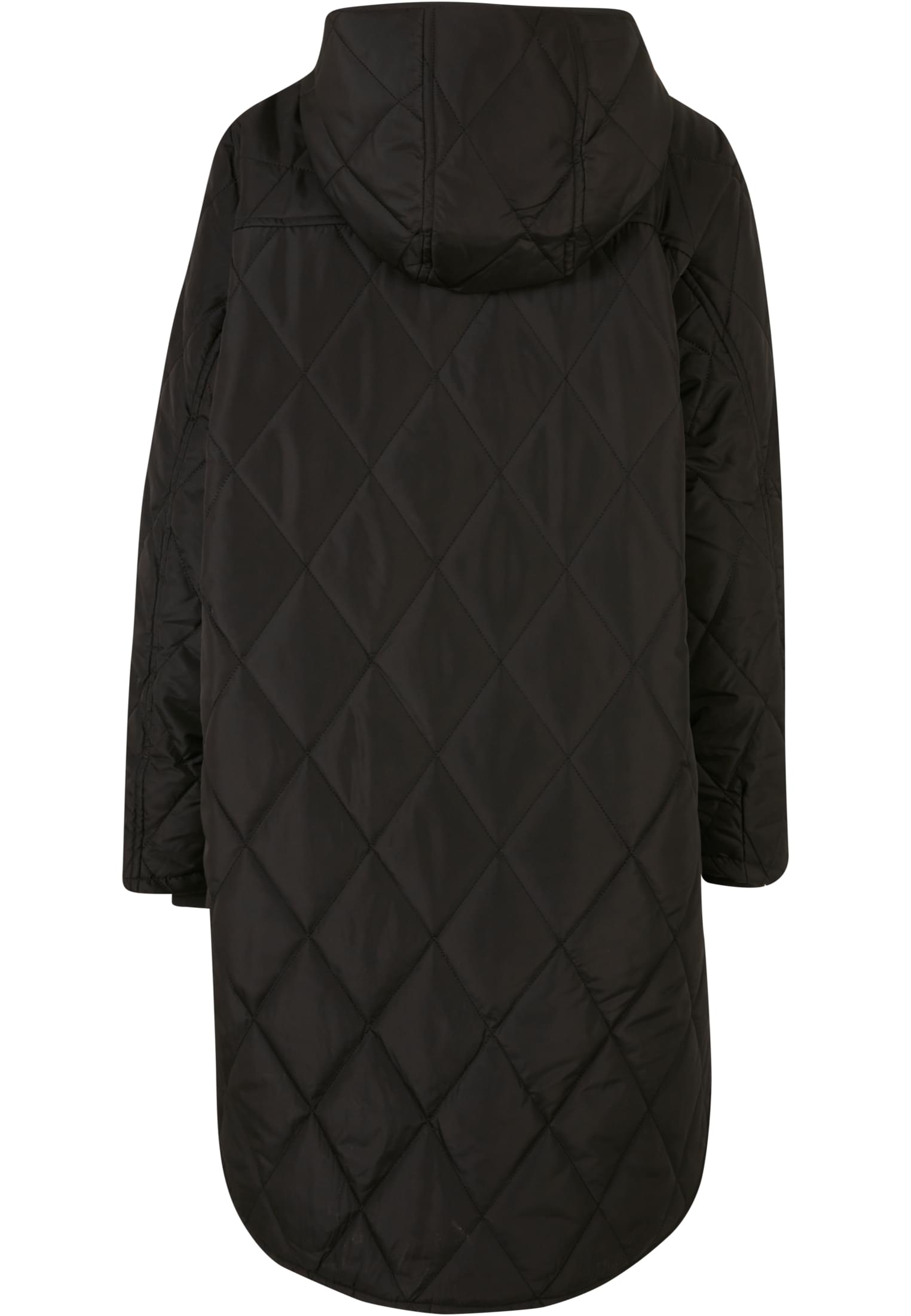 Ladies Oversized Diamond Quilted Hooded Coat black 3XL - variant image 6