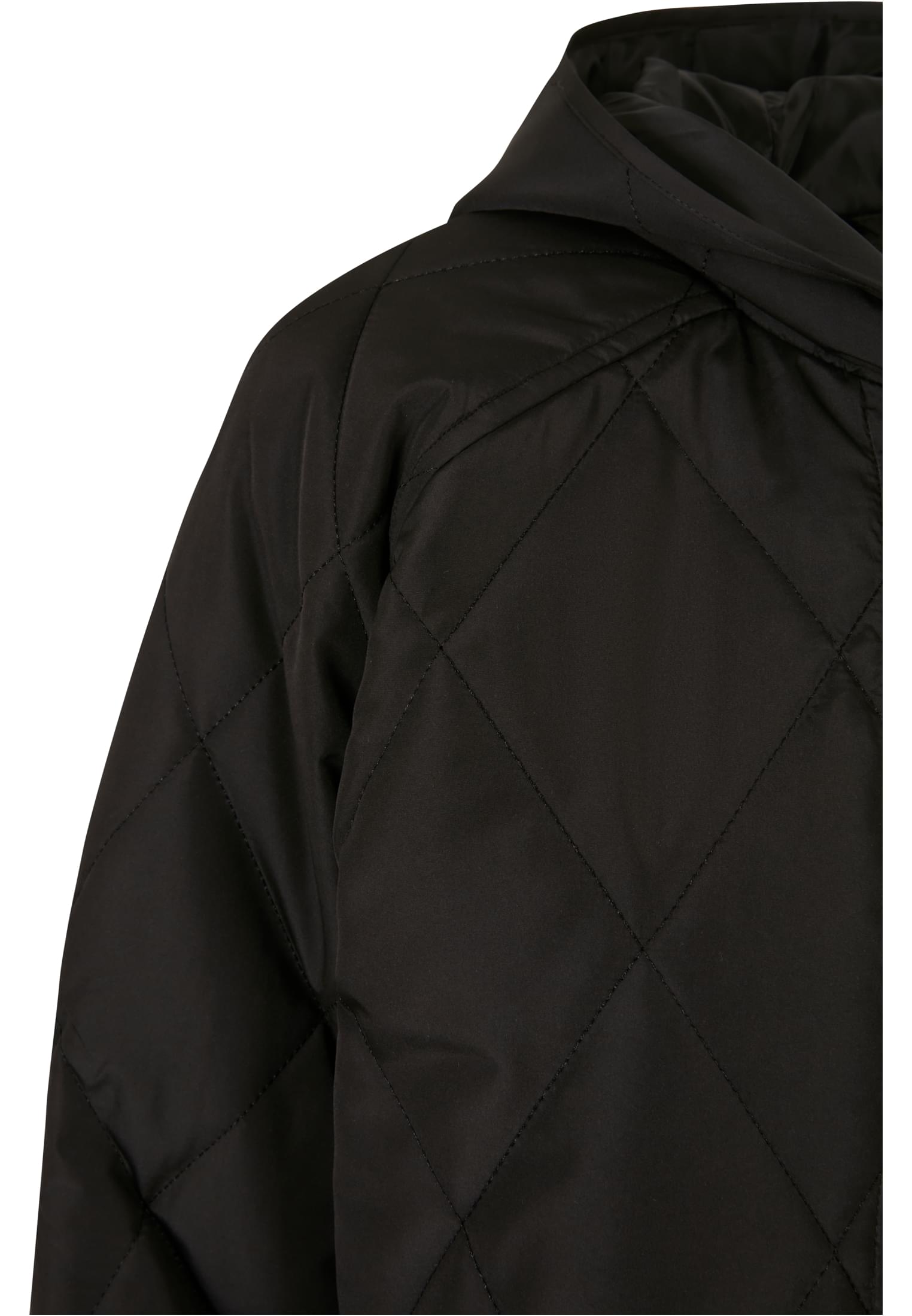 Ladies Oversized Diamond Quilted Hooded Coat black 3XL - variant image 8
