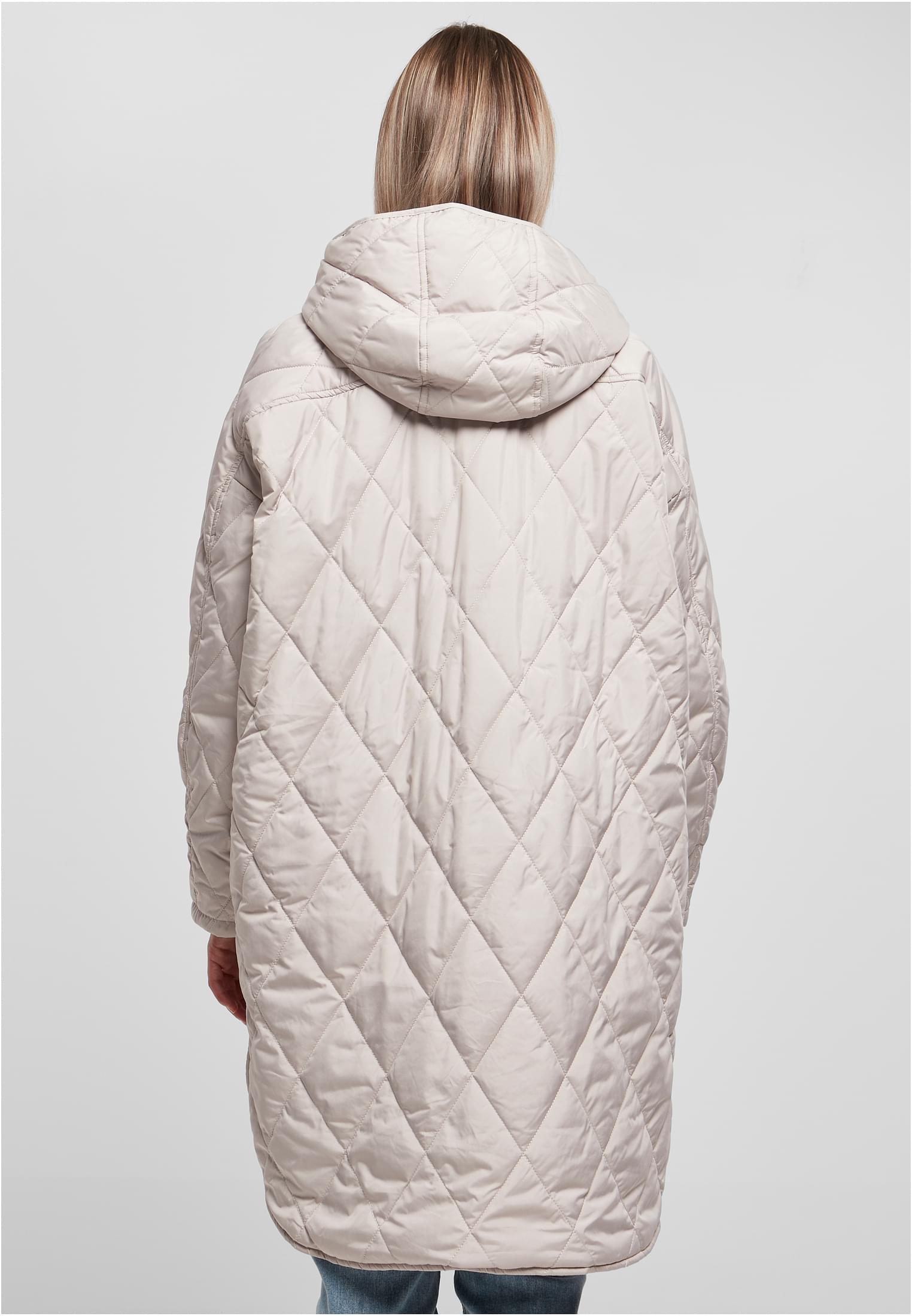 Ladies Oversized Diamond Quilted Hooded Coat warmgrey 3XL - variant image 2