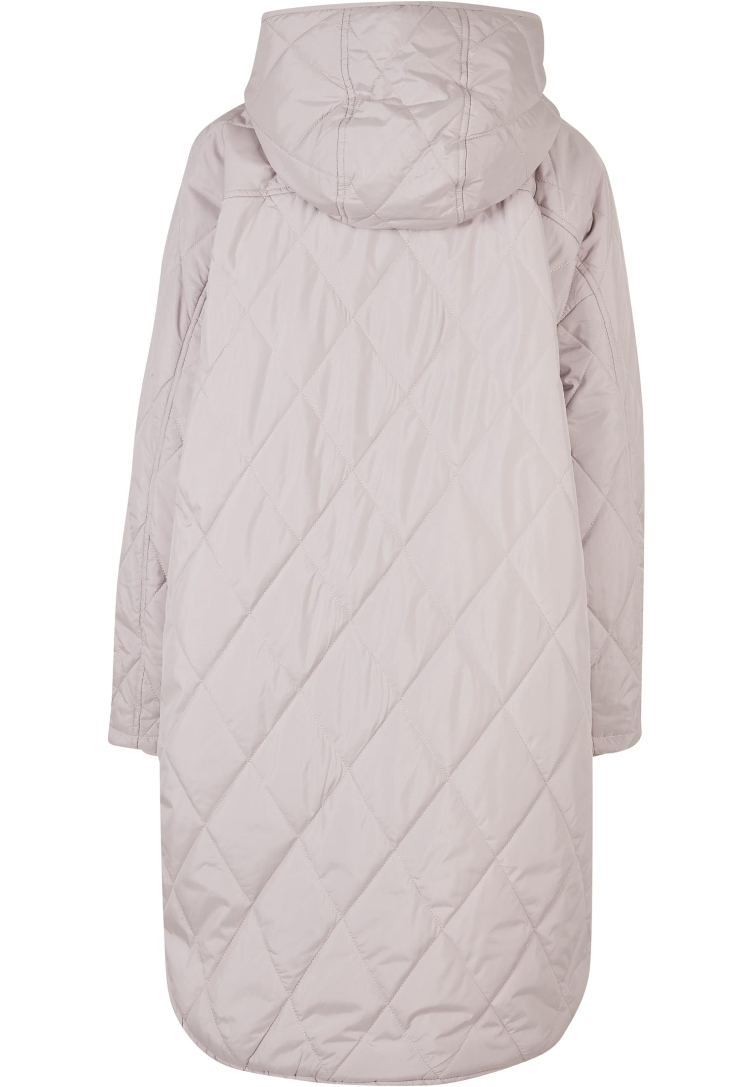 Ladies Oversized Diamond Quilted Hooded Coat warmgrey 3XL - variant image 6