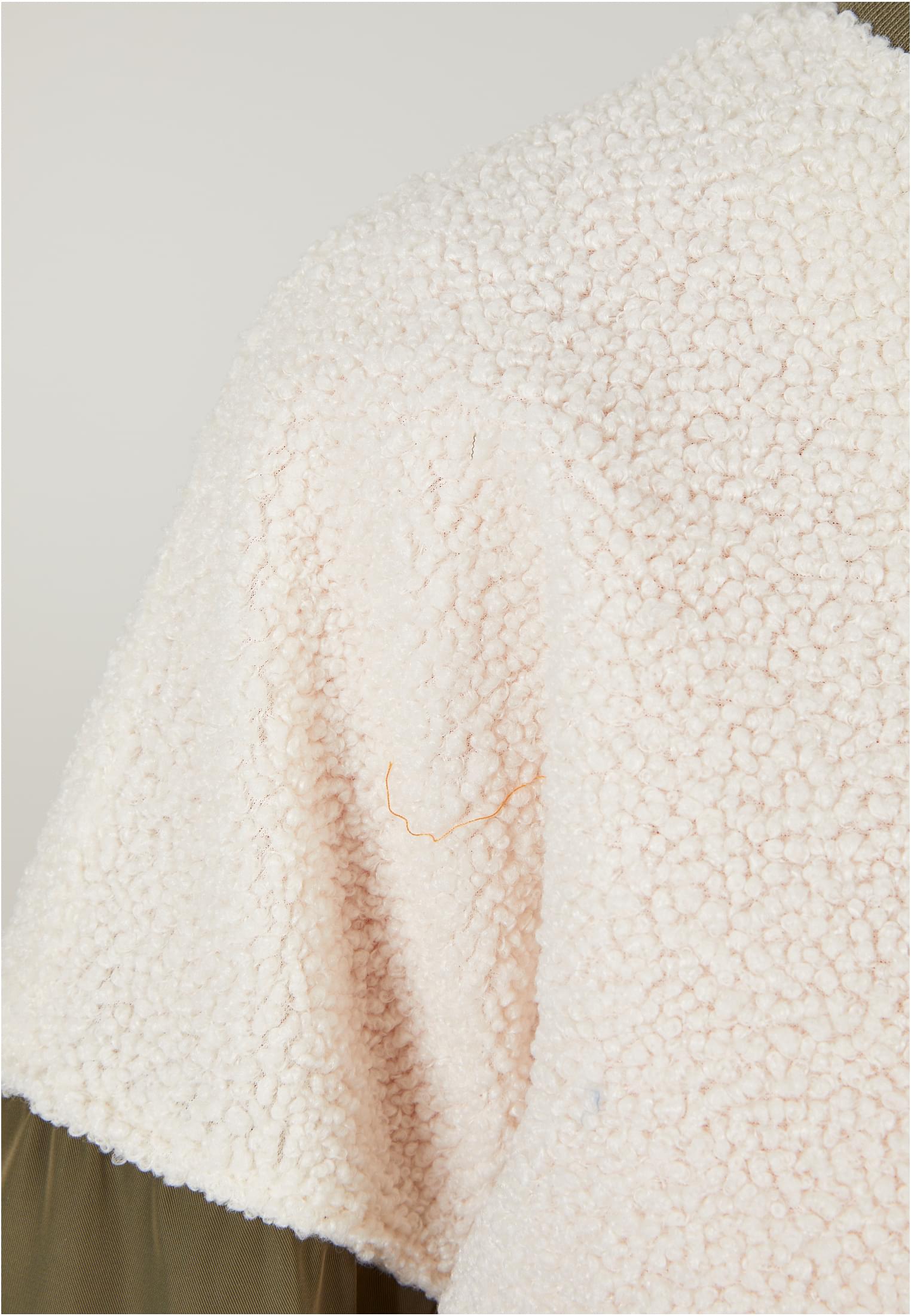 Ladies Oversized Sherpa Mixed Bomber Jacket whitesand/darkolive 3XL - variant image 8